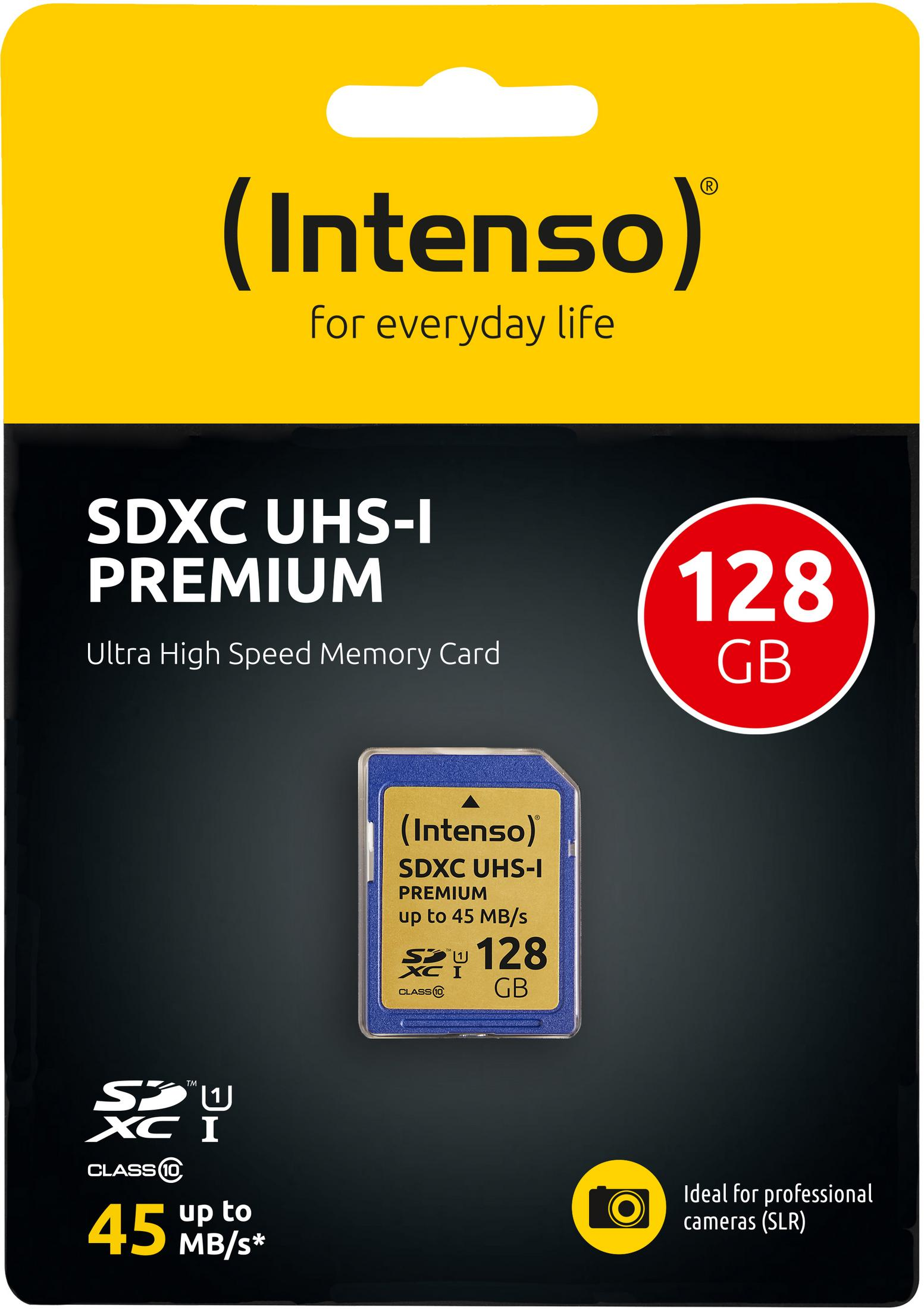 INTENSO 3421491 128GB SDXC Speicherkarte, 128 MB/s SDHC GB, 10 UHS-1