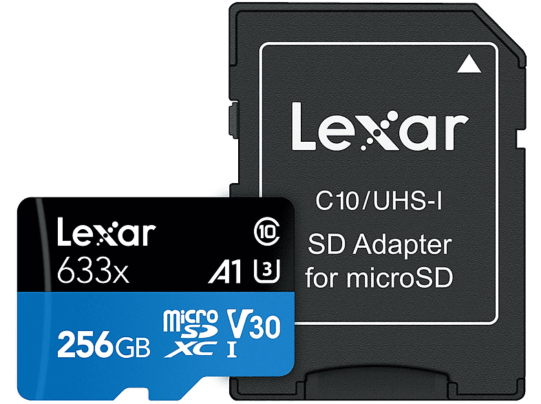 LEXAR LSDMI256BBEU633A MICROSDXC 633X UHS-I 256GB, Micro-SDXC Speicherkarte, 256 GB, 100 MB/s