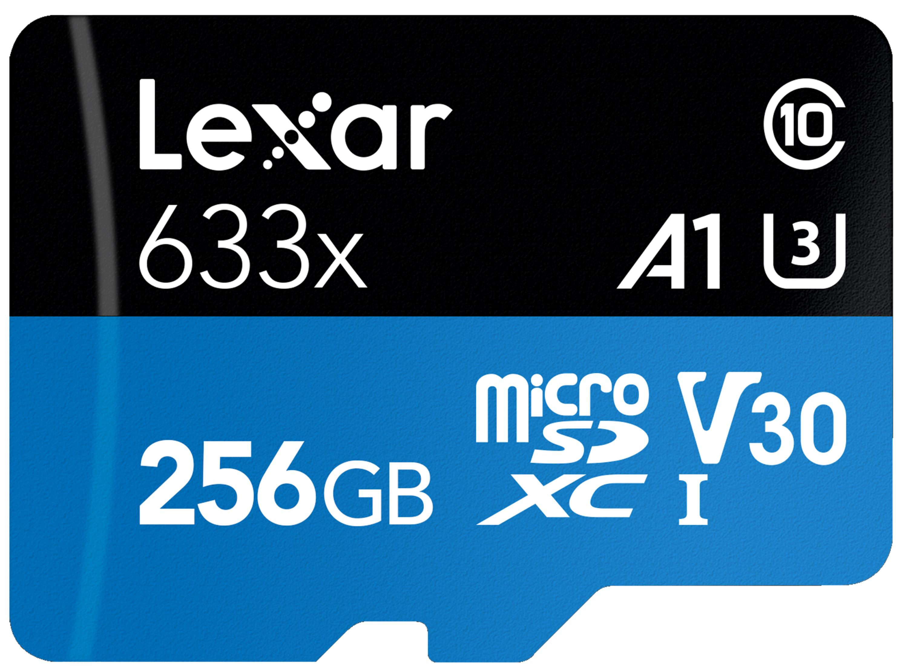 LEXAR LSDMI256BBEU633A MICROSDXC Speicherkarte, 256GB, Micro-SDXC MB/s 256 UHS-I 100 GB, 633X