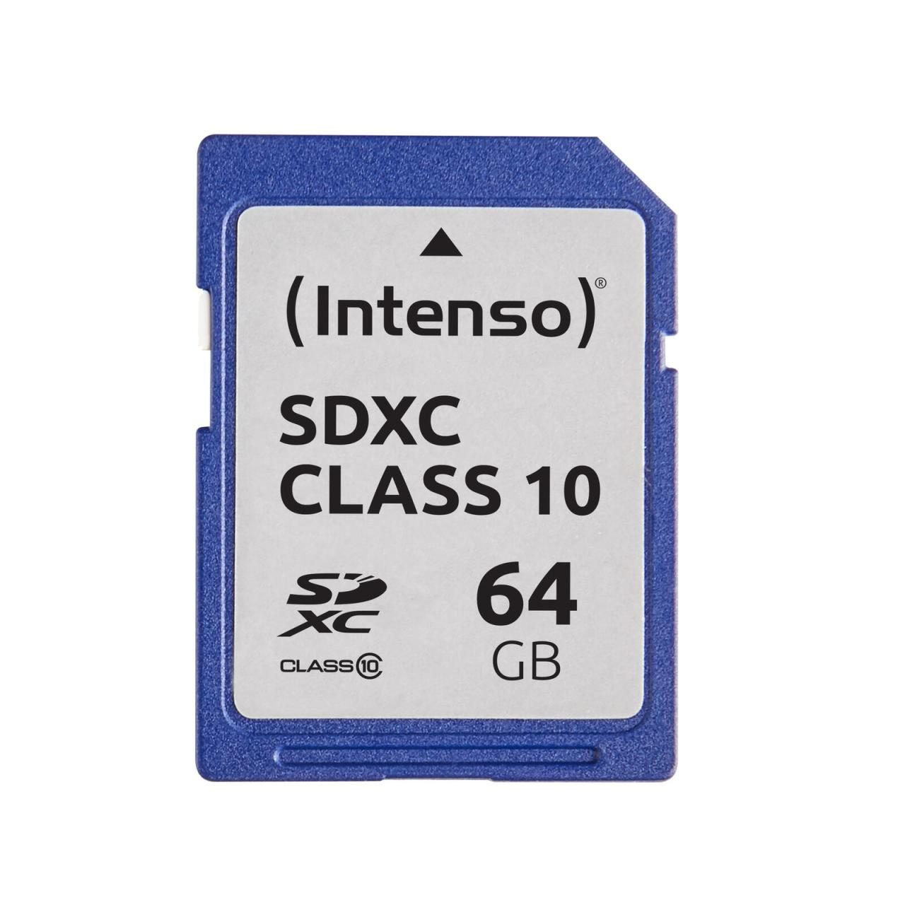 INTENSO Intenso SD-Speicherkarte Class 10 MB/s 20 - 64 GB, SDXC GB, 64 Speicherkarte