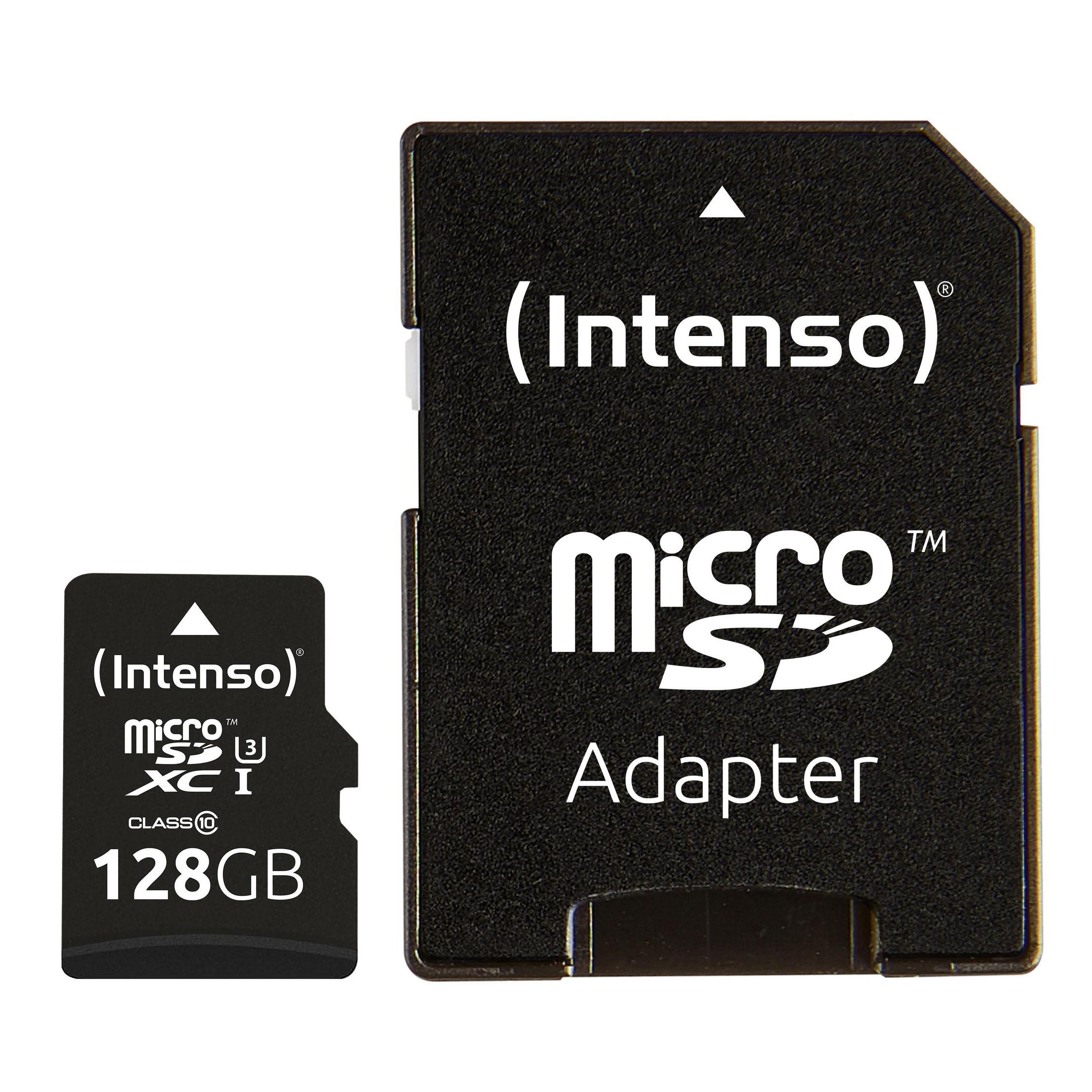 Mbit/s Speicherkarte, 128 Micro-SDXC GB, 3433491 90 UHS-I, MICRO INTENSO 128GB SDXC
