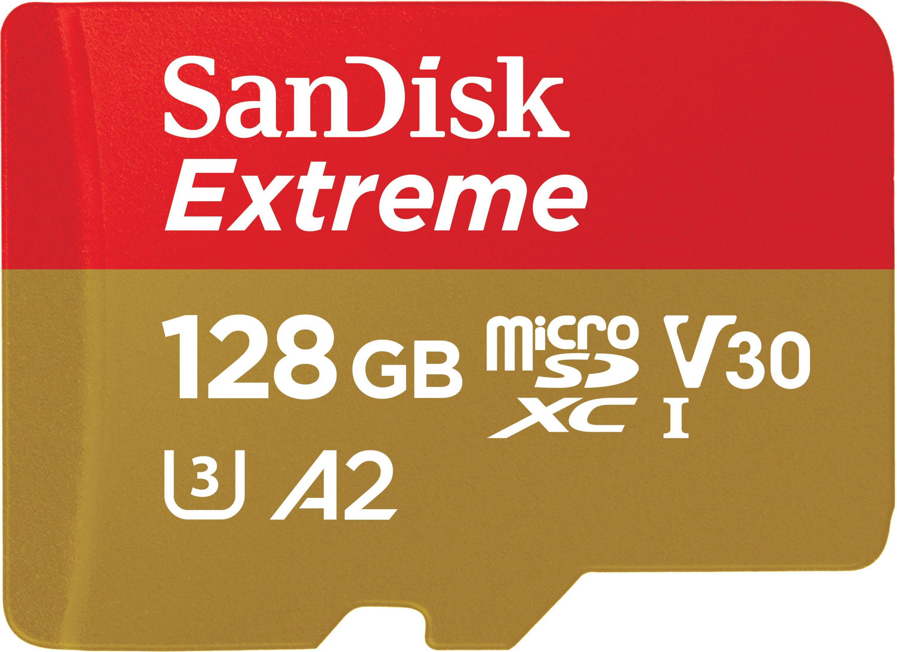 Speicherkarte, Micro-SDXC SDSQXAA-128G-GN6GN EXTR.128GB, GB, 128 SANDISK MSDXC MB/s 190
