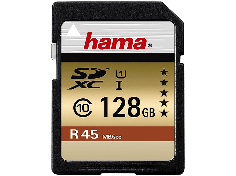 HAMA 114945 SDXC 128GB C10 UI V10 45MB/S, SDXC Speicherkarte, 128 GB, 45 MB/s