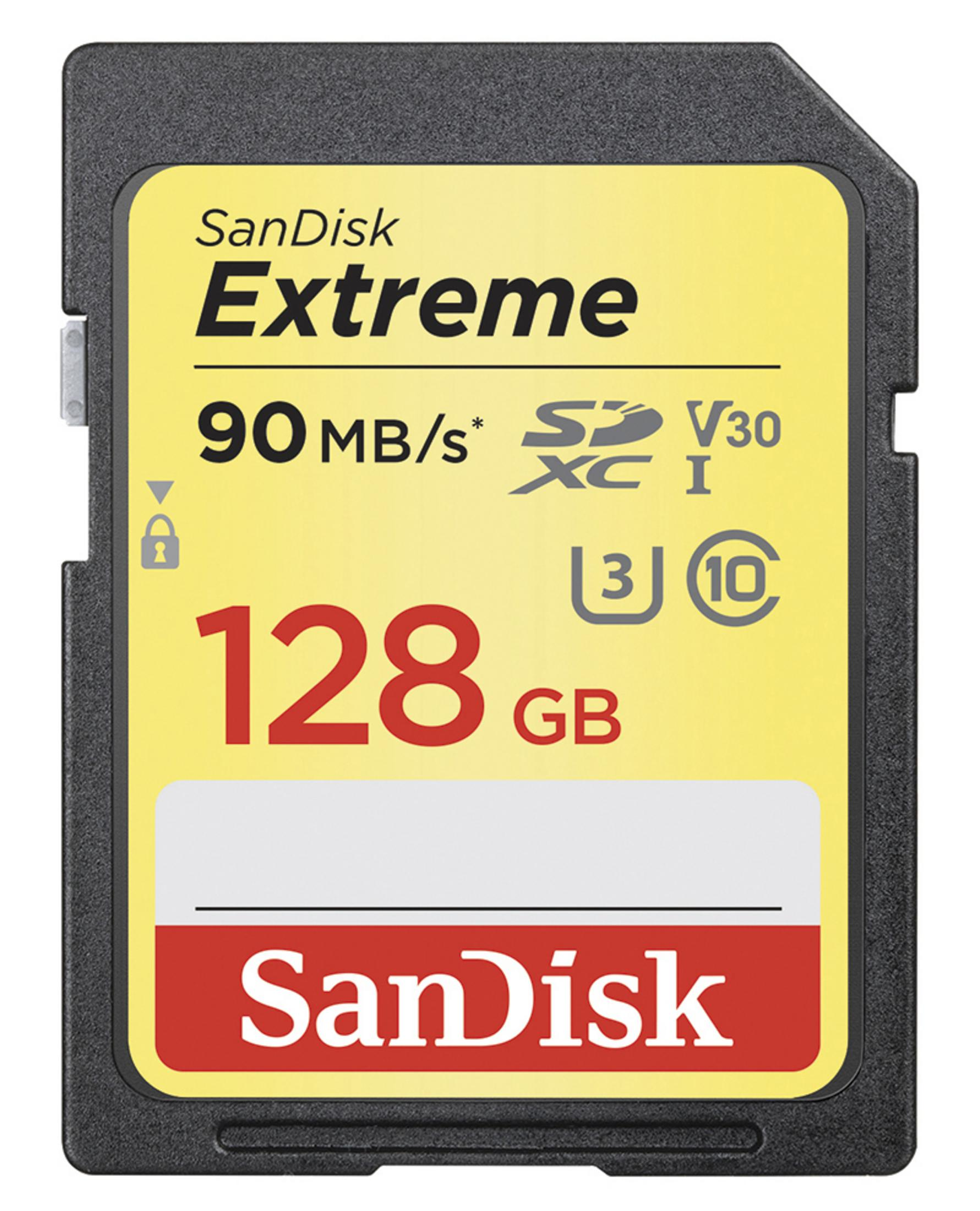 SANDISK 173357 SDXC Speicherkarte, 90 SDXC GB, 128 MB/s EXTREME 128GB U3