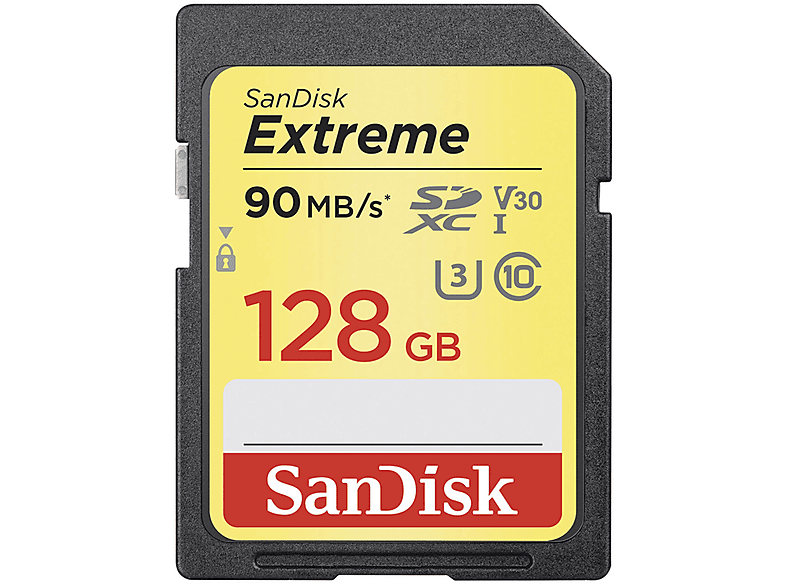 SANDISK 173357 SDXC EXTREME 128GB U3, SDXC Speicherkarte, 128 GB, 90 MB/s