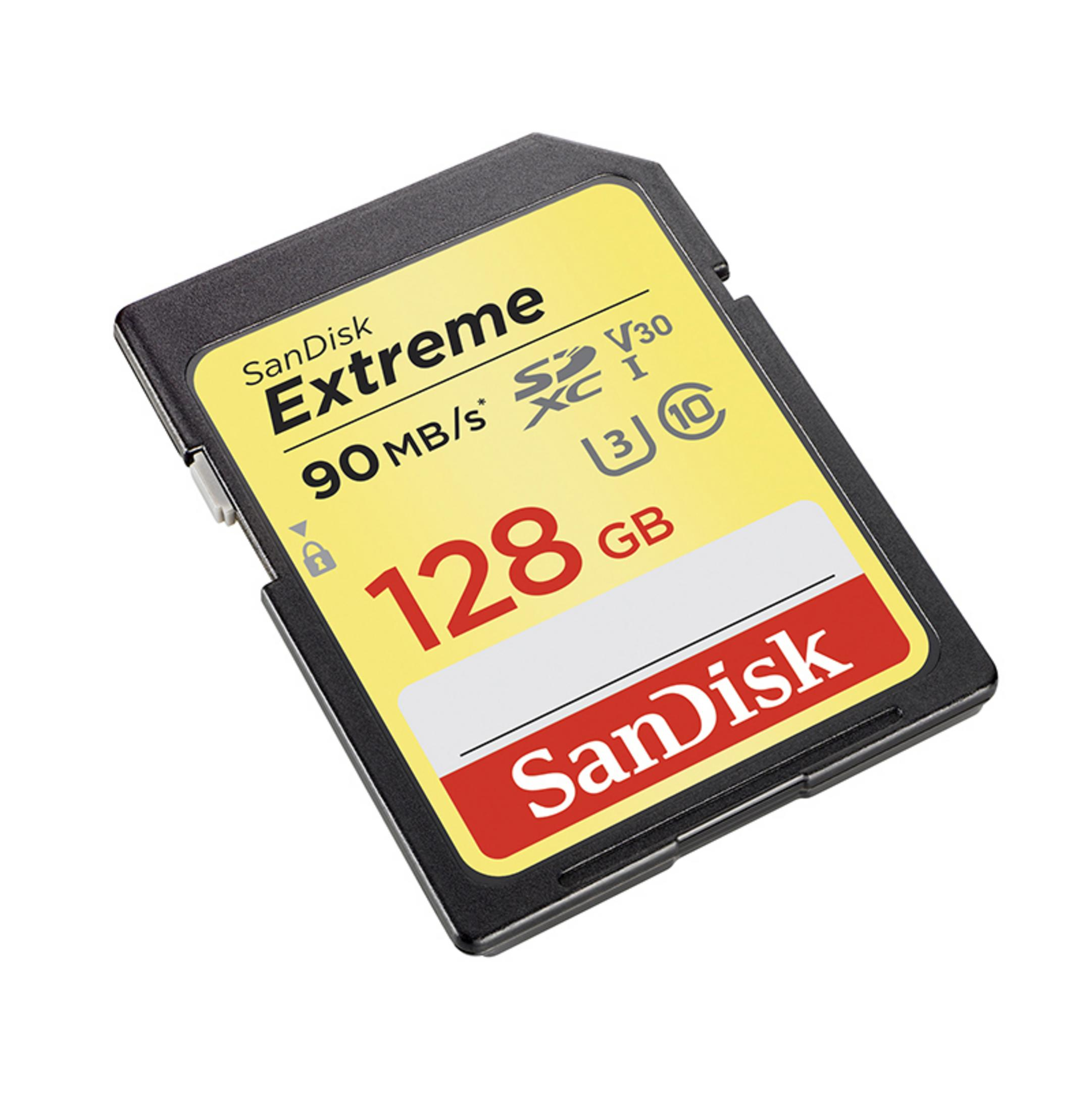 Speicherkarte, SANDISK 90 128 EXTREME SDXC 173357 GB, SDXC U3, MB/s 128GB