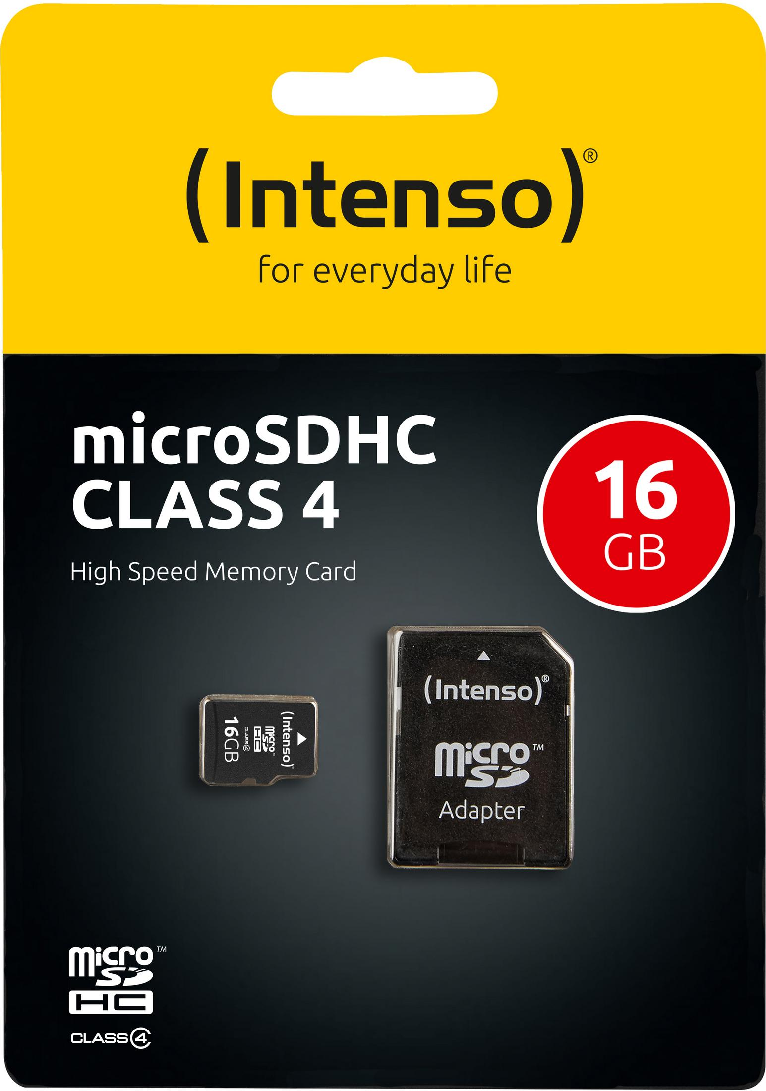 INTENSO 3403470 16GB MICRO Speicherkarte, MB/s Micro-SDHC GB, 21 SDHC-CARD+ADAPTER, 16