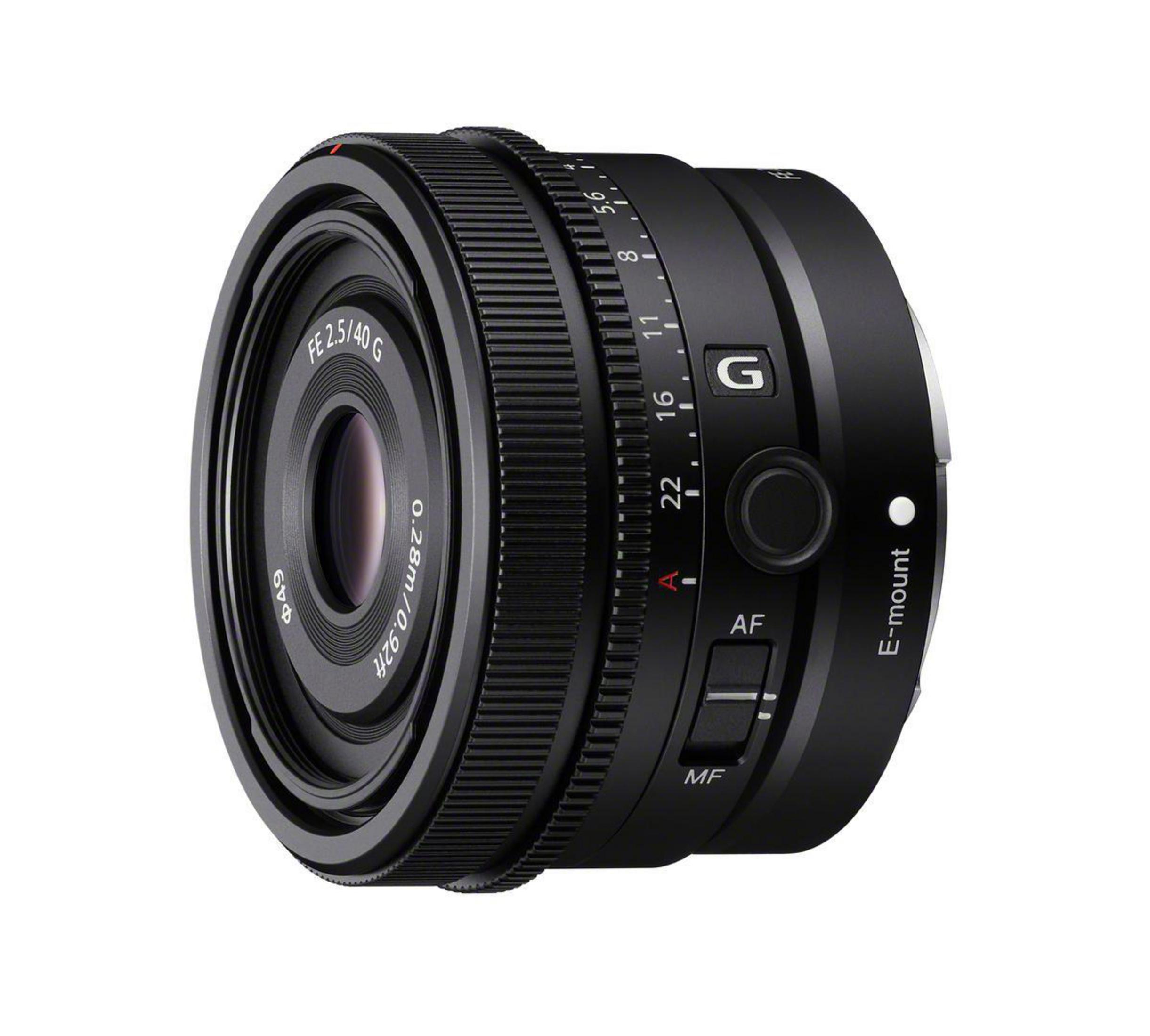 SONY SEL 40 F25G 40 Schwarz) - E-Mount, Circulare f/2.5 (Objektiv mm Sony 40 mm Blende, G-Lens, DMR für FHB, IF