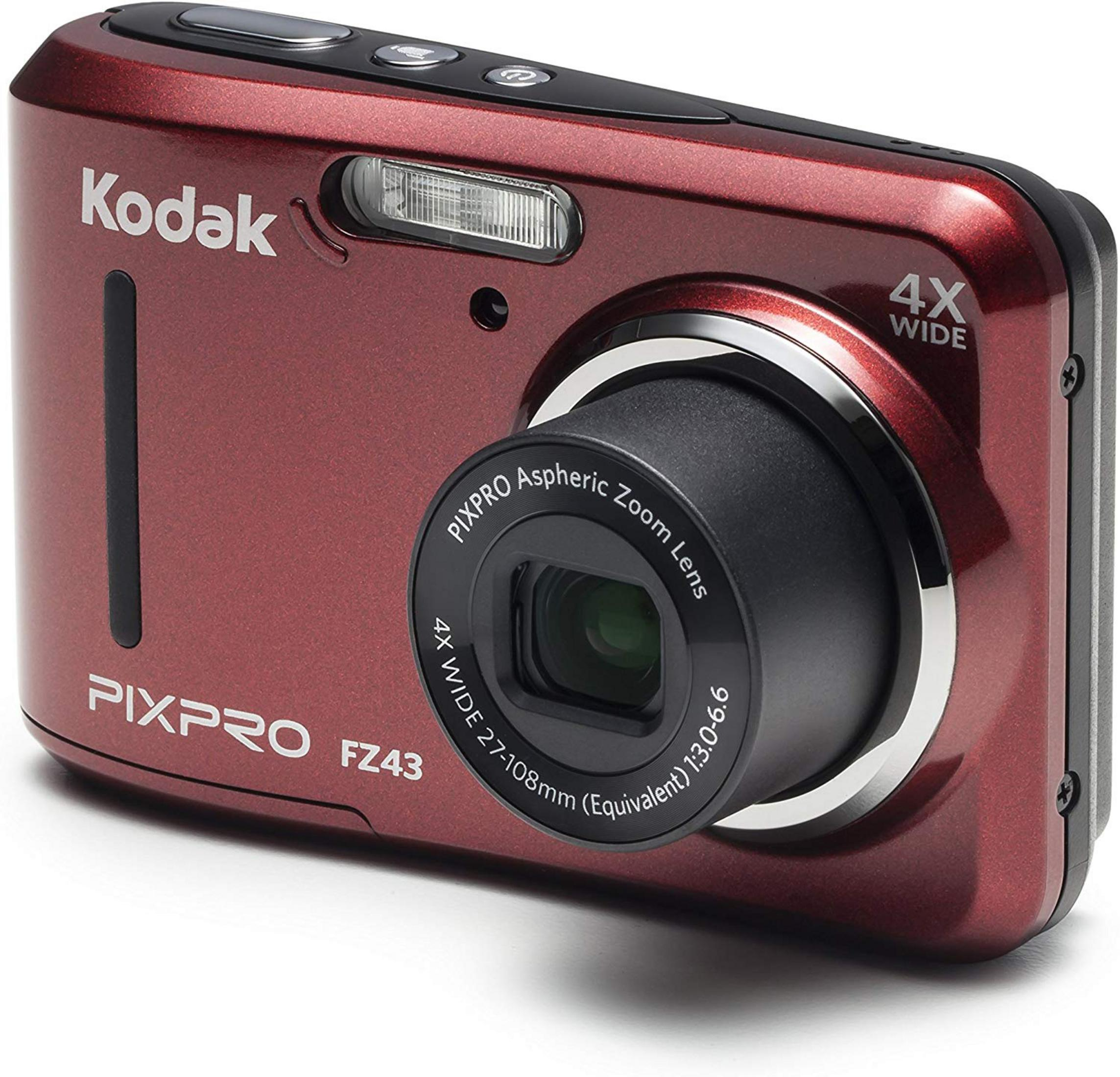 Rot, MP, - KODAK ROT Zoom, FZ-43 16 Digitalkamera LCD- FZ-43-RED 4x opt. PIXPRO