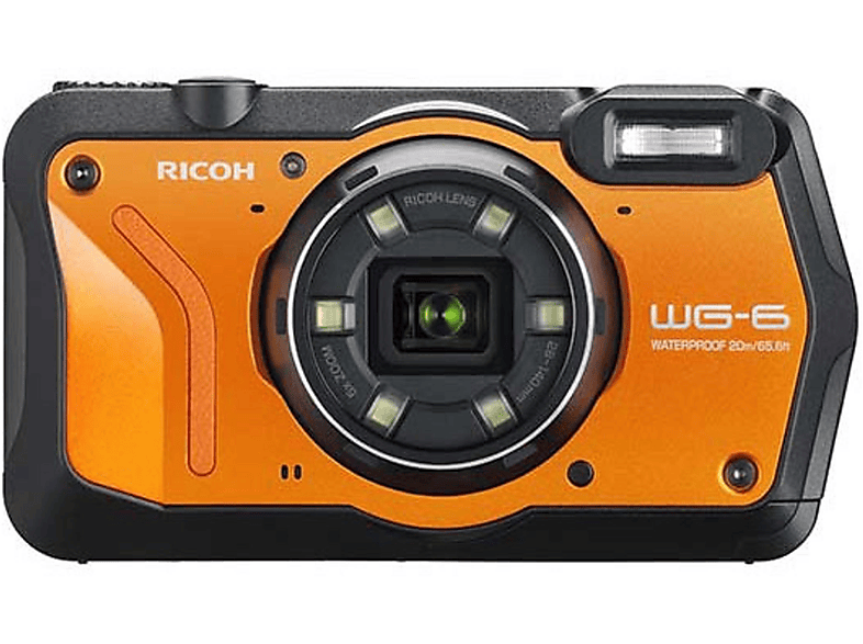 RICOH WG 6 3 Zoll ORANGE opt. TFT-Farb Display Zoom, 5x Orange, Kompaktkamera