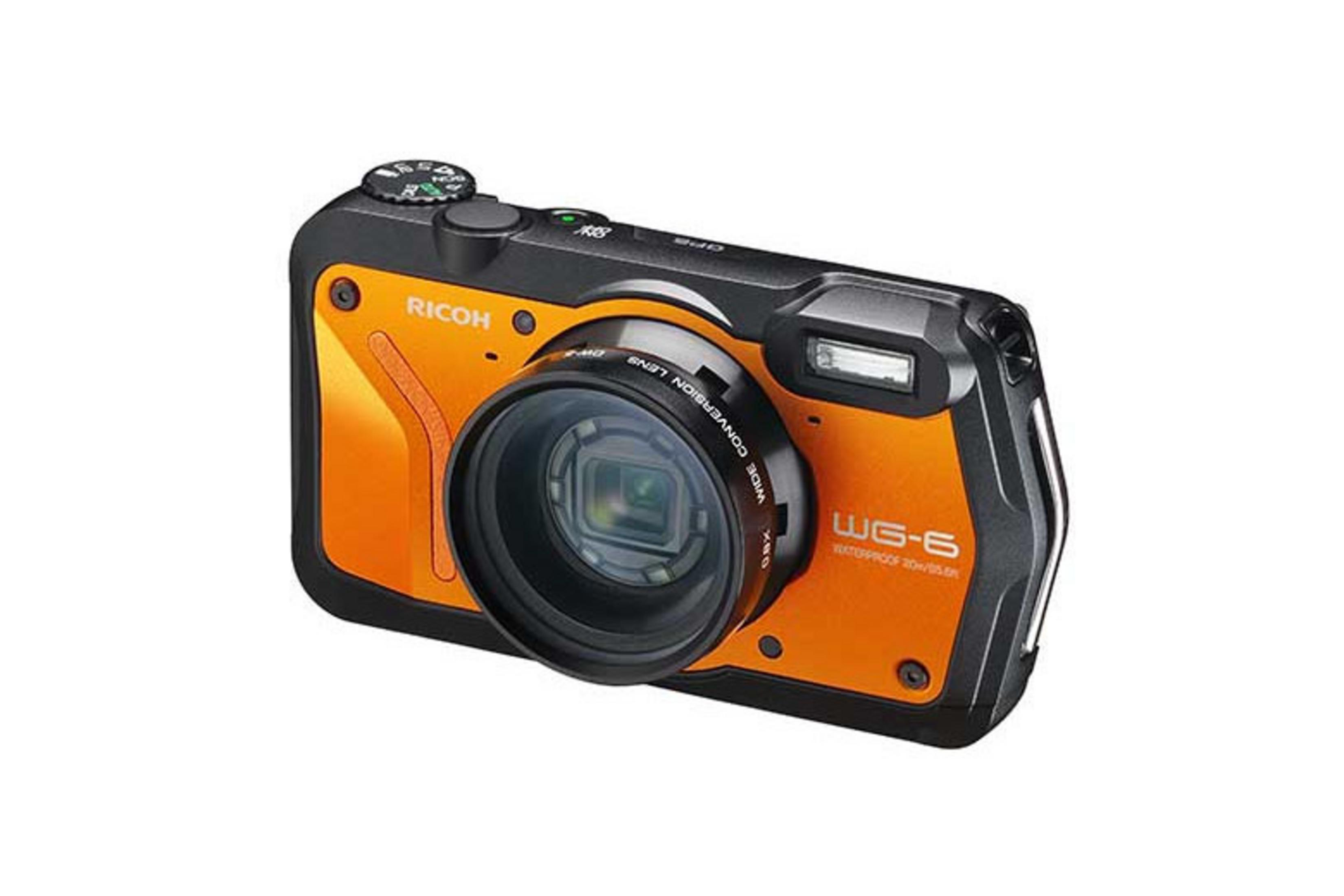 RICOH WG 6 3 Zoll ORANGE opt. TFT-Farb Display Zoom, 5x Orange, Kompaktkamera