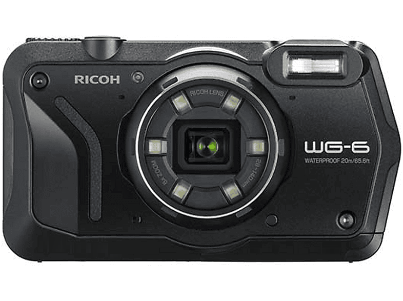 RICOH WG 6 SCHWARZ Kompaktkamera Schwarz, 5x opt. Zoom, 3 Zoll TFT-Farb Display
