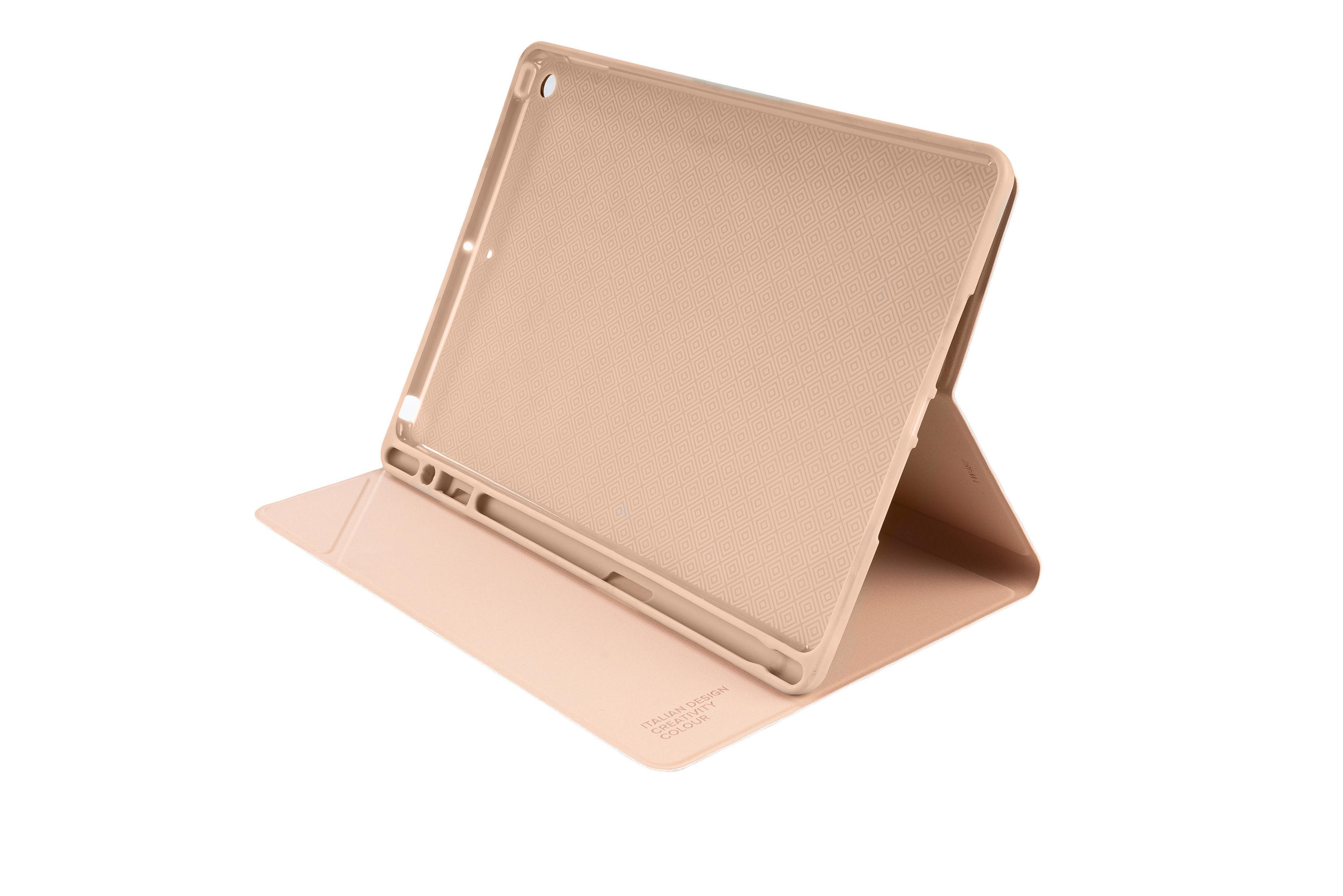 TUCANO IPD102MT-GL Tablethülle Bookcover für Gold Apple Kunststoff Metal-Brush Rosé Design, mit