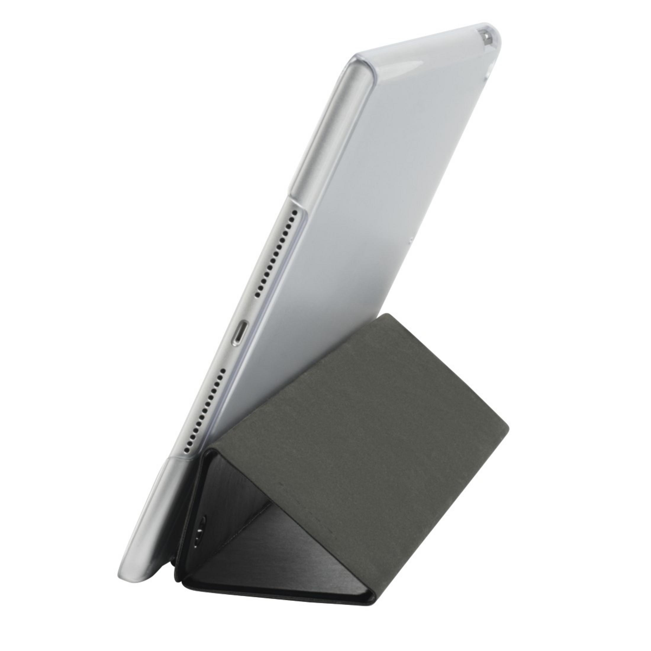 Tablet in grauem Gehäuse, aufgestellt, zeigt die Seite mit Knöpfen.