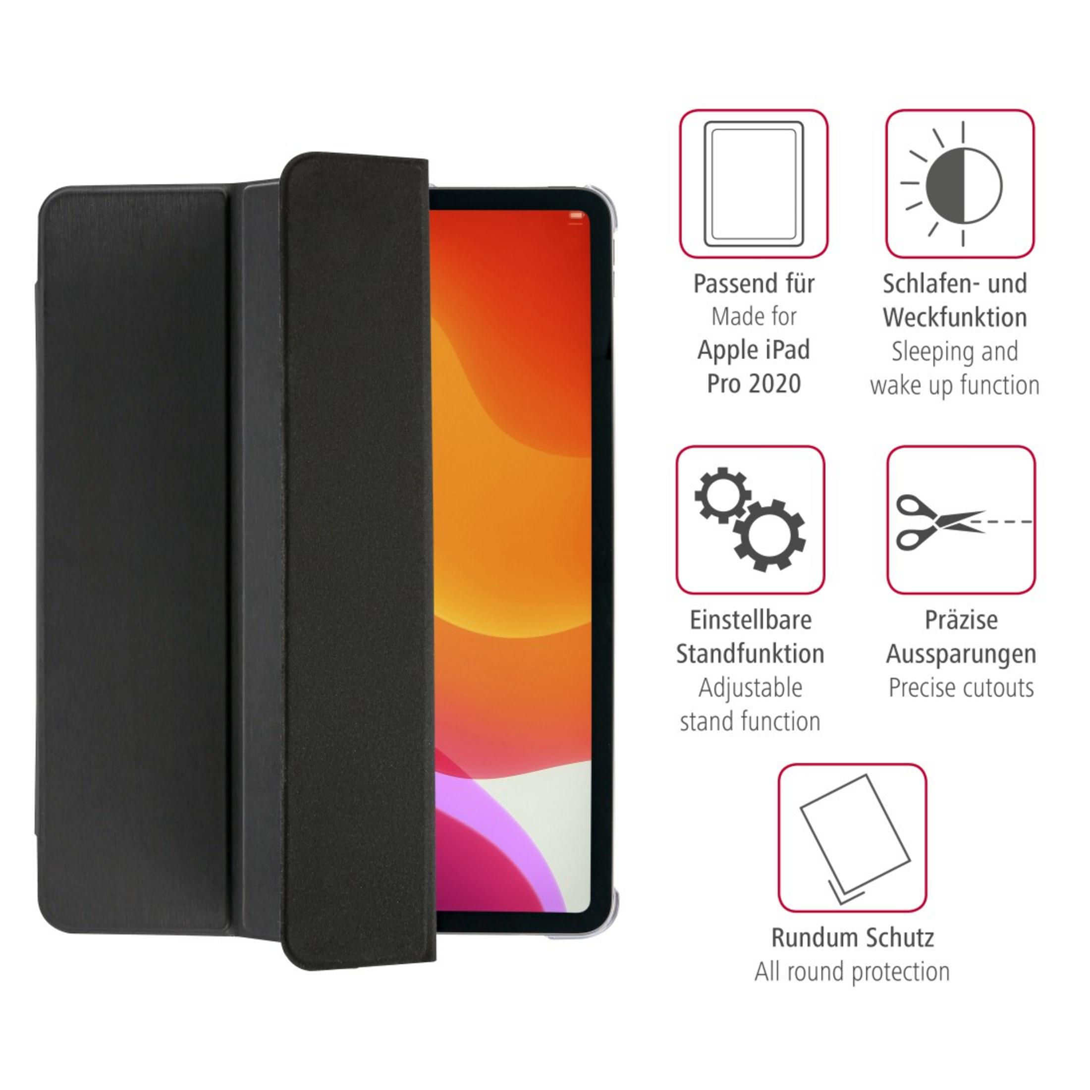 Schwarze iPad Pro 2020 Hülle mit Symbolen zu den Funktionen.