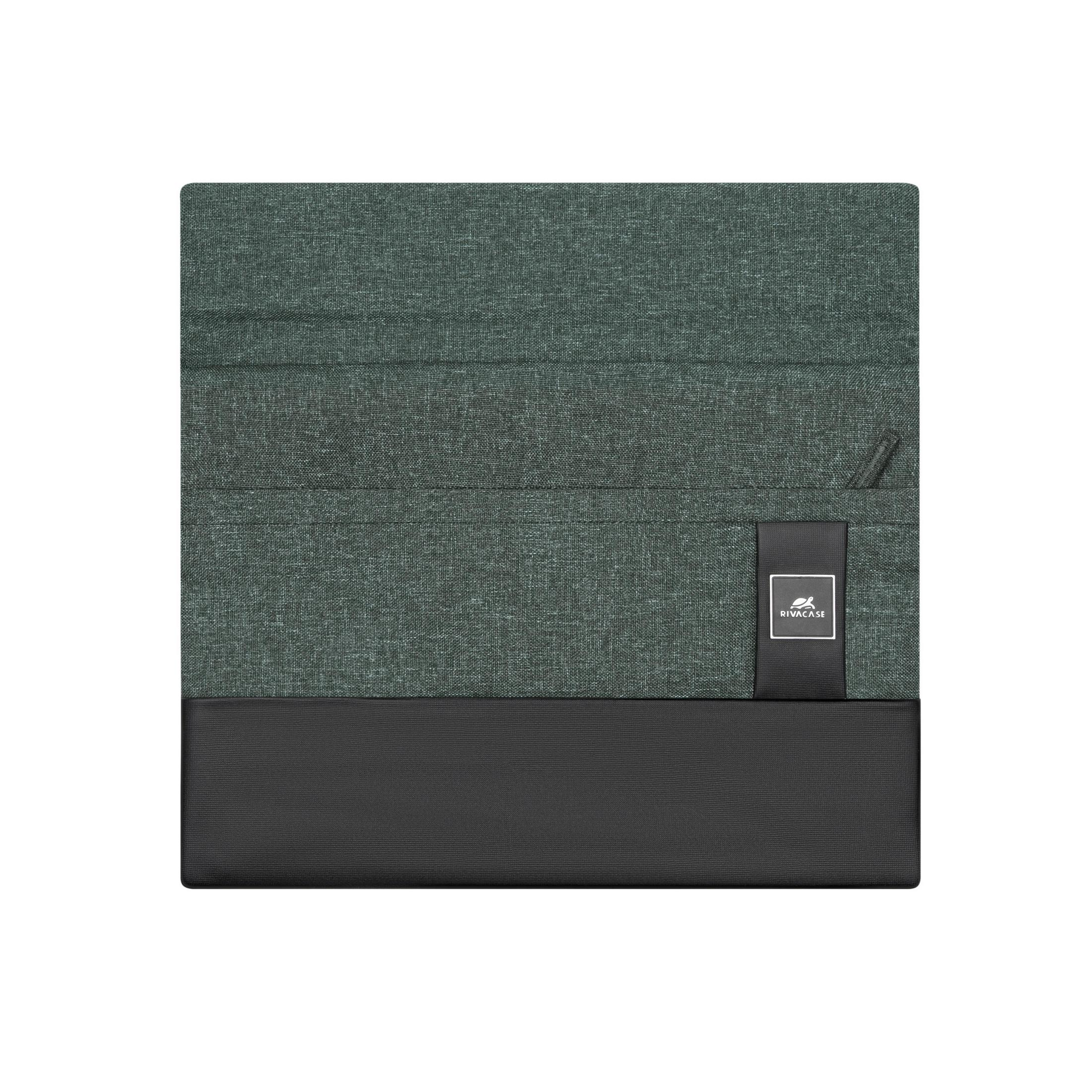 Custodia per tablet chiusa, verde scuro e nero, con logo RIVACASE.