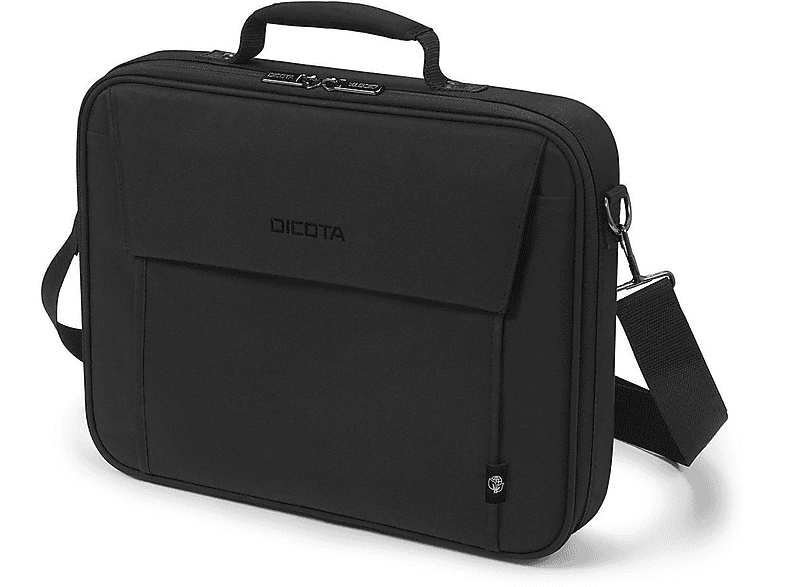 DICOTA D30446-RPET ECO MULTI BASE 14-15.6 Notebook-Tasche Umhängetasche für Universal Recycling-Polyethylenterephthalat (Kurzzeichen PET), Schwarz
