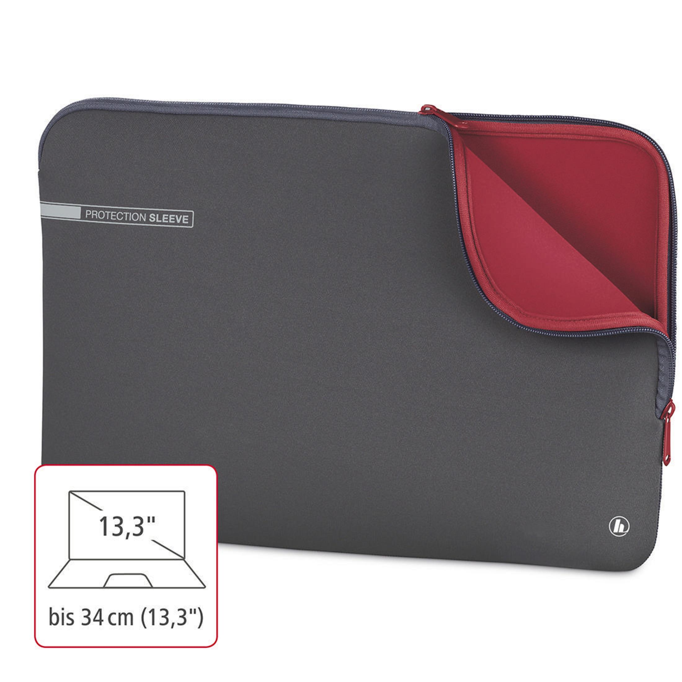 HAMA 185626 NB NEOPRENE für Universal 14,1 Neopren, Grau/Rot GRAU SLEEVE Notebooktasche Sleeve