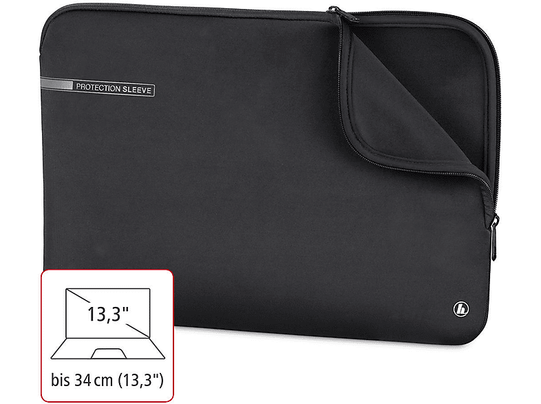 HAMA 101545 NB-SLE NEO 13.3 SW Notebooktasche Sleeve für Universal Neopren, Schwarz