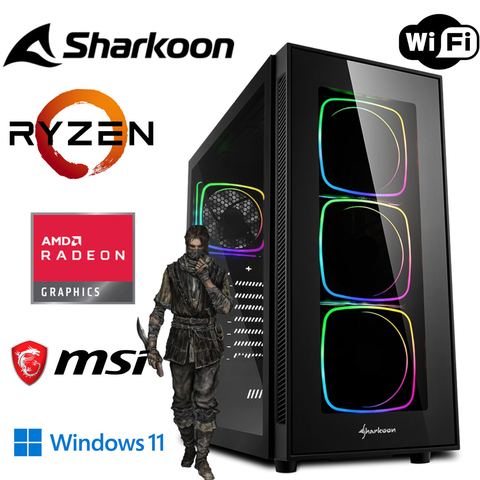 MEG-BAR Gaming PC, Windows Prozessor, GB AMD Onboard mSSD, mit AMD RAM, 8 Ryzen™ PC Radeon™ Pro, GB 5 512 11 Graphics Gaming
