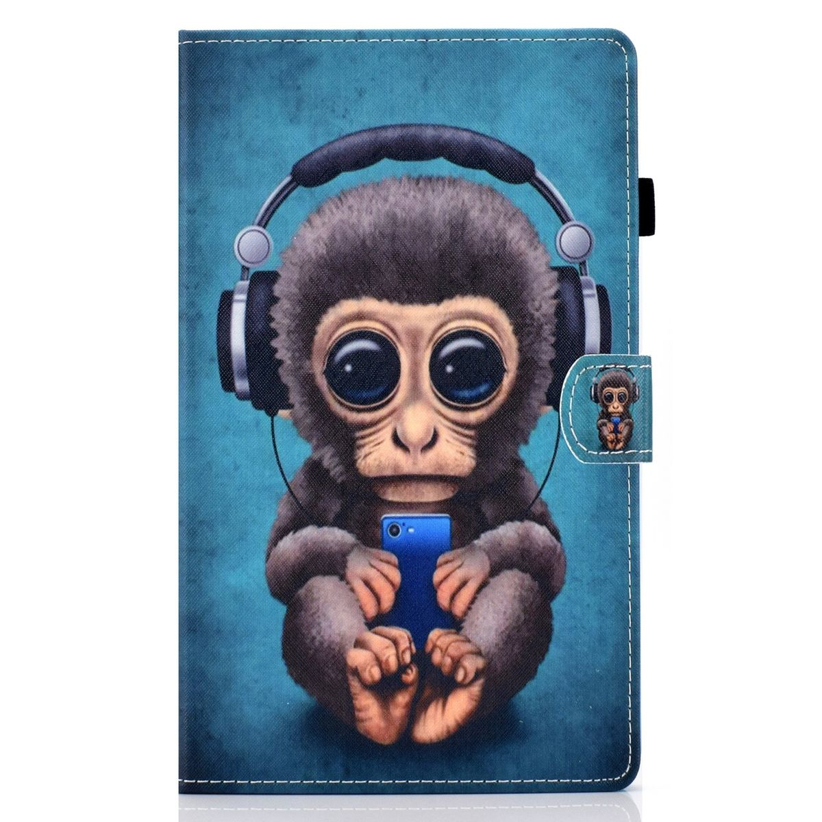 mit Full A7 Motiv Kreditkarten Fach Geld WIGENTO Druck Blau Muster Lite & 2021 Aufstellbar, Book mit Samsung, Galaxy Tab Cover, Wallet Tasche 8.7,