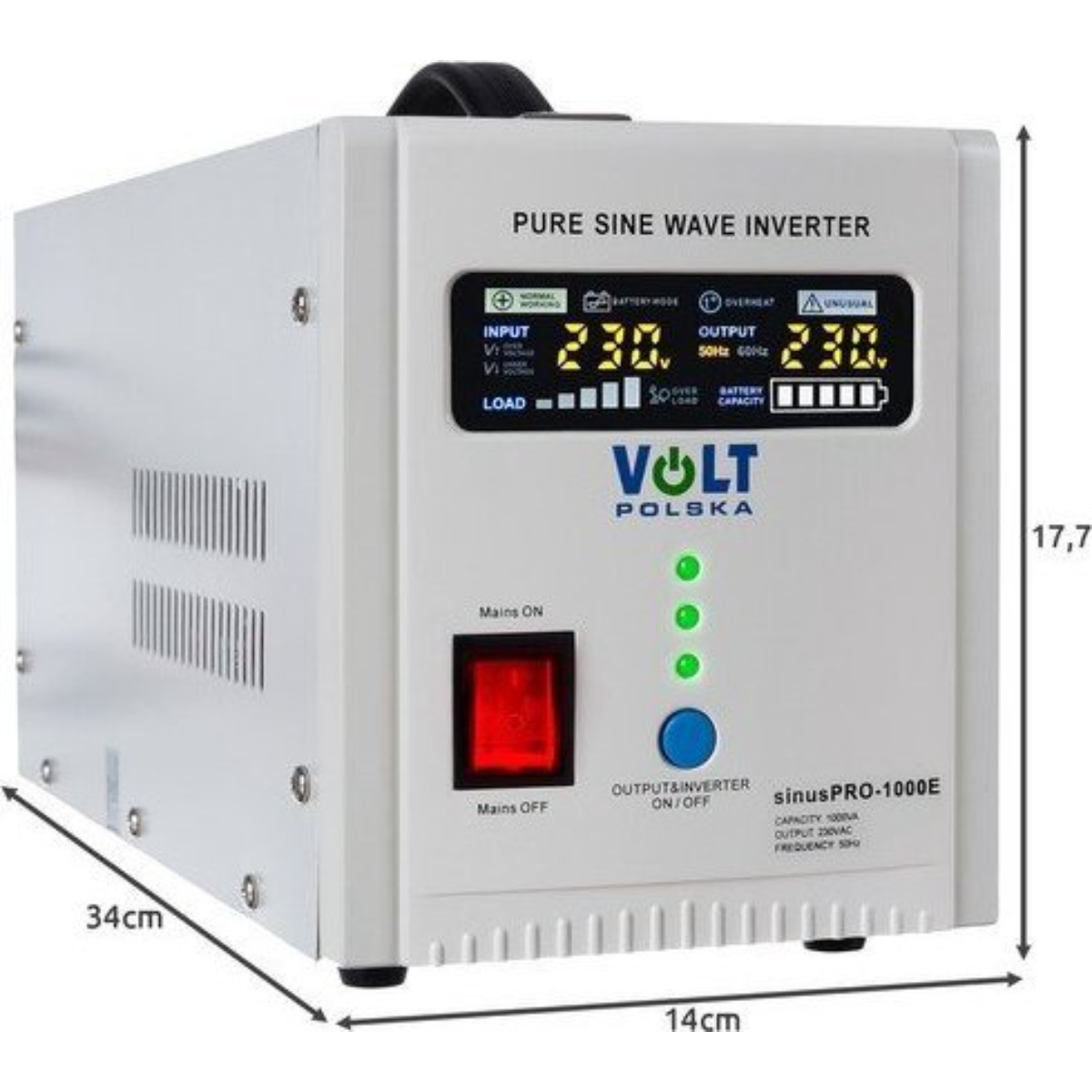 12/230V (UPS) Stromversorgung Unterbrechungsfreie TRADE SINUS 1000E ISO PRO