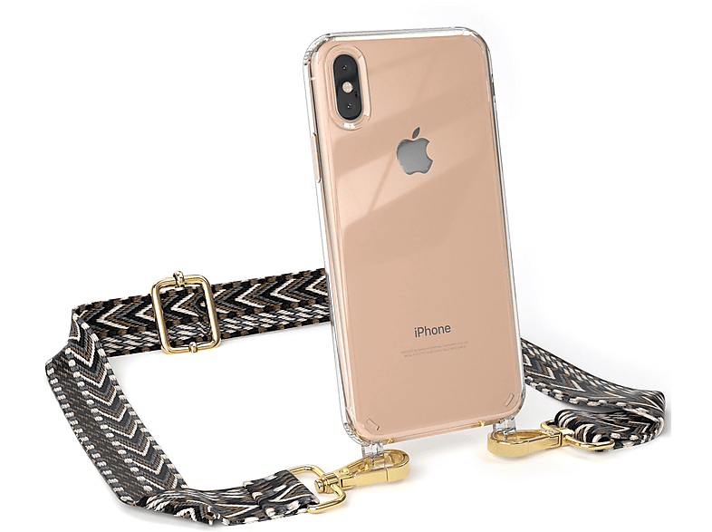 Grau Handyhülle Umhängetasche, Max, Schwarz Style, Apple, mit Kordel XS EAZY Transparente CASE / Boho iPhone