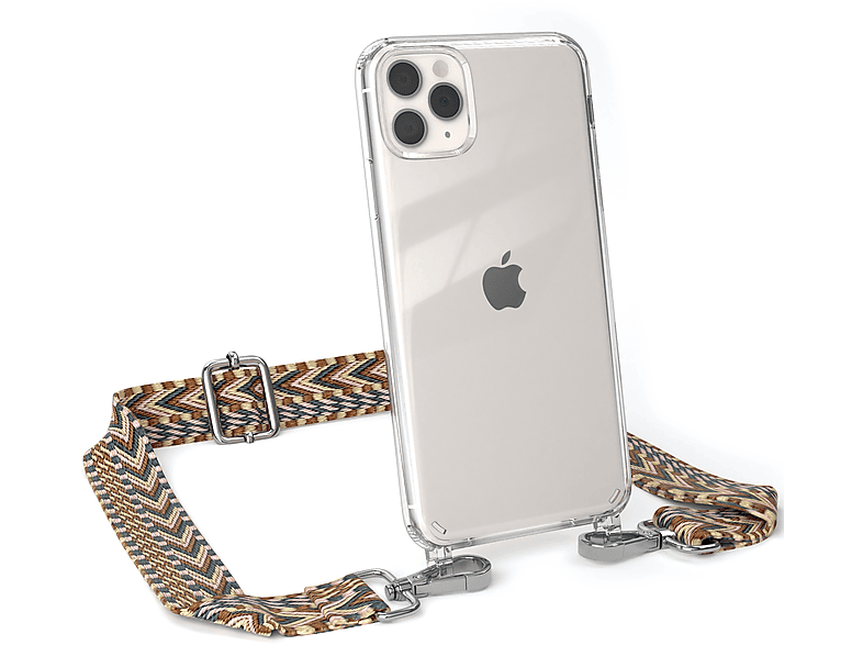 iPhone CASE Umhängetasche, mit 11 Braun Max, Mix Apple, EAZY Pro Style, Kordel Transparente Boho Handyhülle