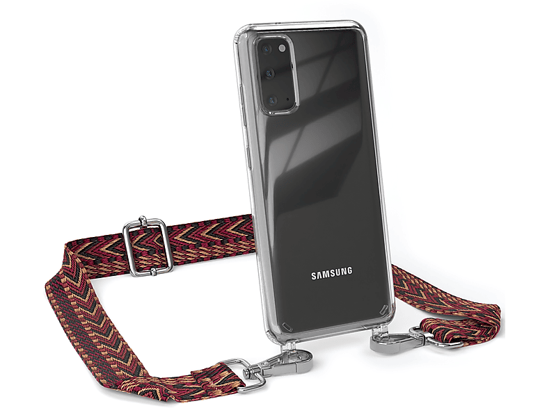 Style, Galaxy Boho Samsung, Rot Kordel Umhängetasche, CASE / Handyhülle Braun Transparente mit S20, EAZY