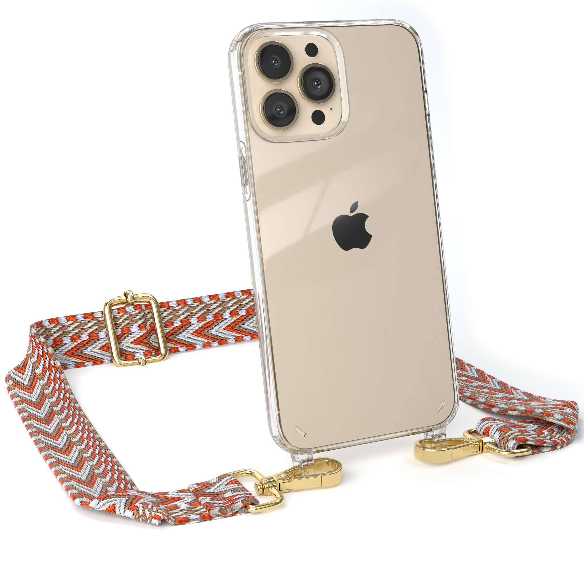 Boho 13 CASE Transparente Style, / EAZY Apple, iPhone Max, Pro Rot Umhängetasche, mit Hellblau Kordel Handyhülle