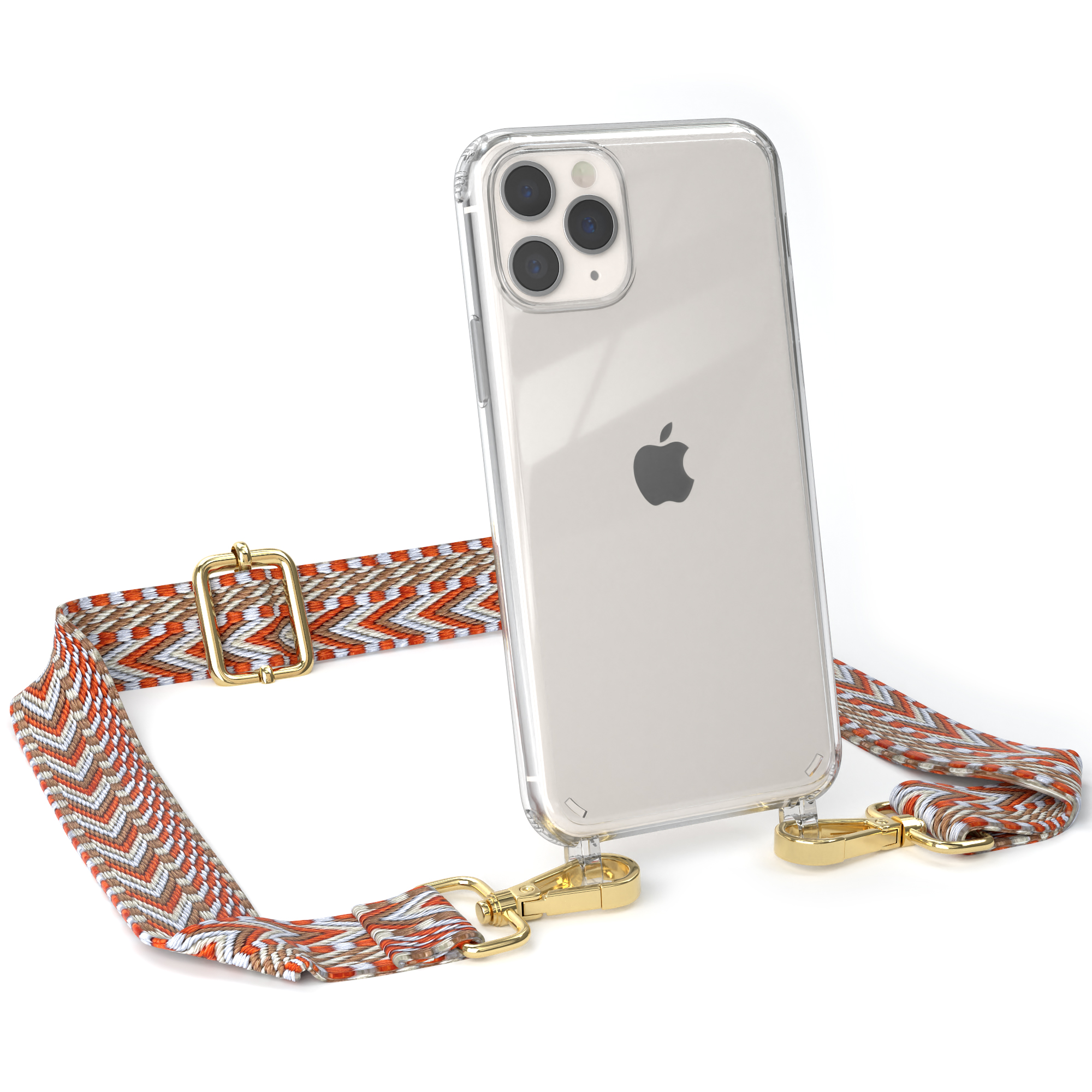Style, Rot Kordel mit / Boho Handyhülle iPhone EAZY CASE Pro, Transparente Umhängetasche, 11 Apple, Hellblau