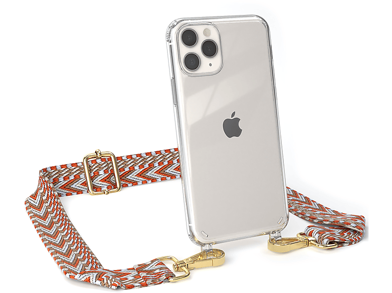Style, Rot Kordel mit / Boho Handyhülle iPhone EAZY CASE Pro, Transparente Umhängetasche, 11 Apple, Hellblau