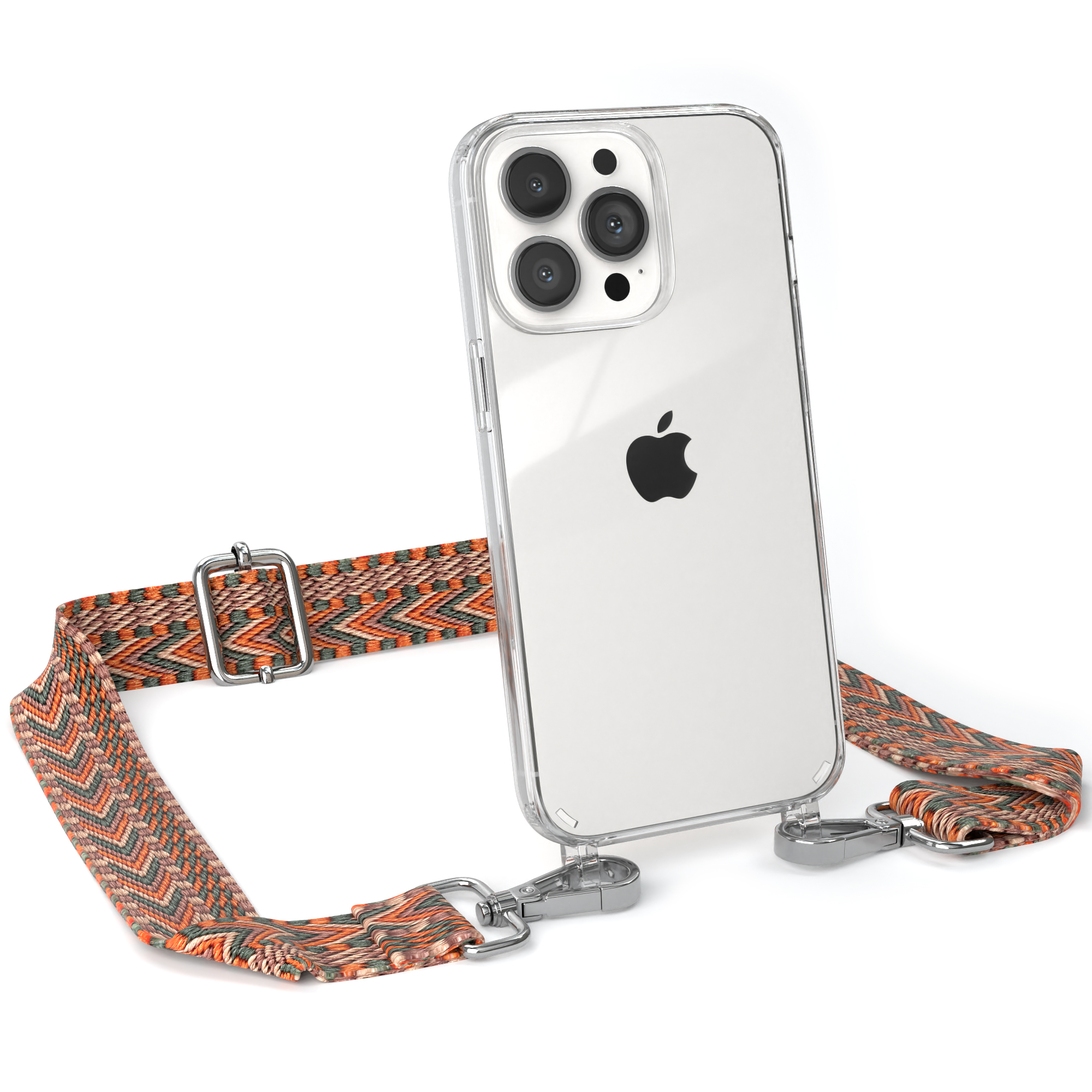 mit Pro, Orange Style, / Umhängetasche, Kordel Boho Apple, Transparente 13 CASE Grün Handyhülle iPhone EAZY