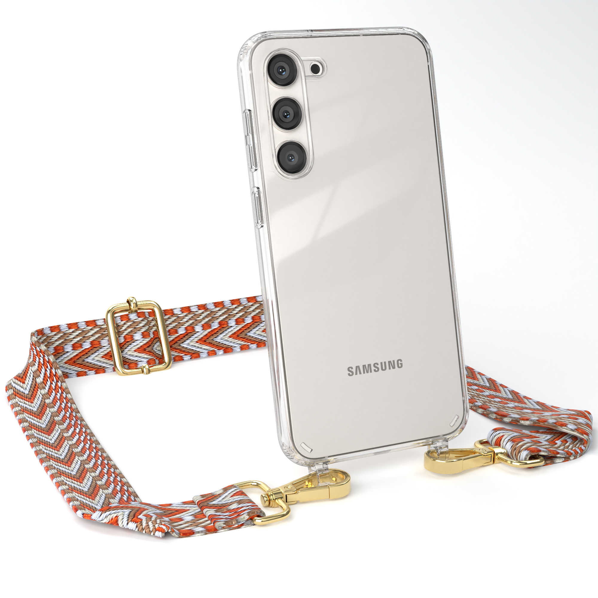 Transparente Samsung, Rot mit Kordel Handyhülle Galaxy Hellblau Umhängetasche, / Boho S23 Plus, CASE Style, EAZY