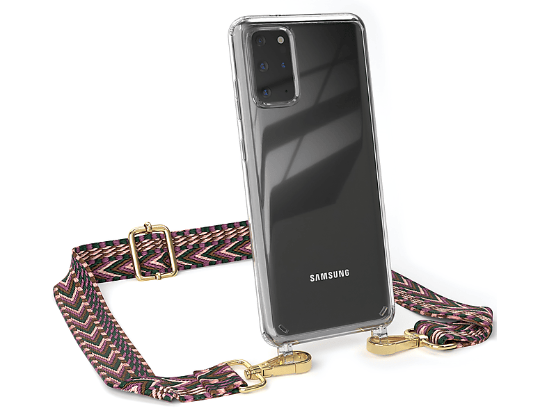 EAZY CASE Plus Plus Samsung, Handyhülle mit 5G, / Rosa Galaxy S20 Style, Umhängetasche, / Beere Kordel S20 Boho Transparente