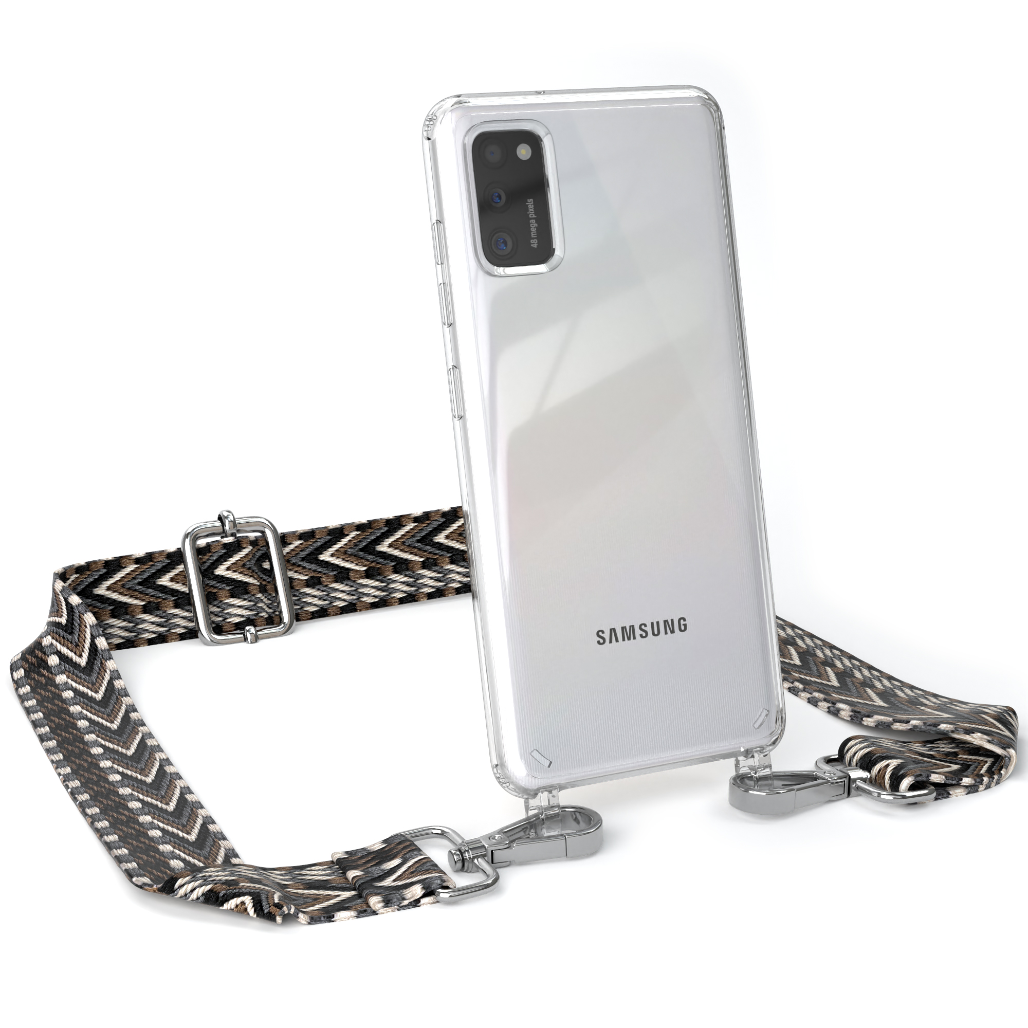 Style, Umhängetasche, A41, Schwarz Kordel / Galaxy Handyhülle EAZY mit CASE Transparente Grau Samsung, Boho