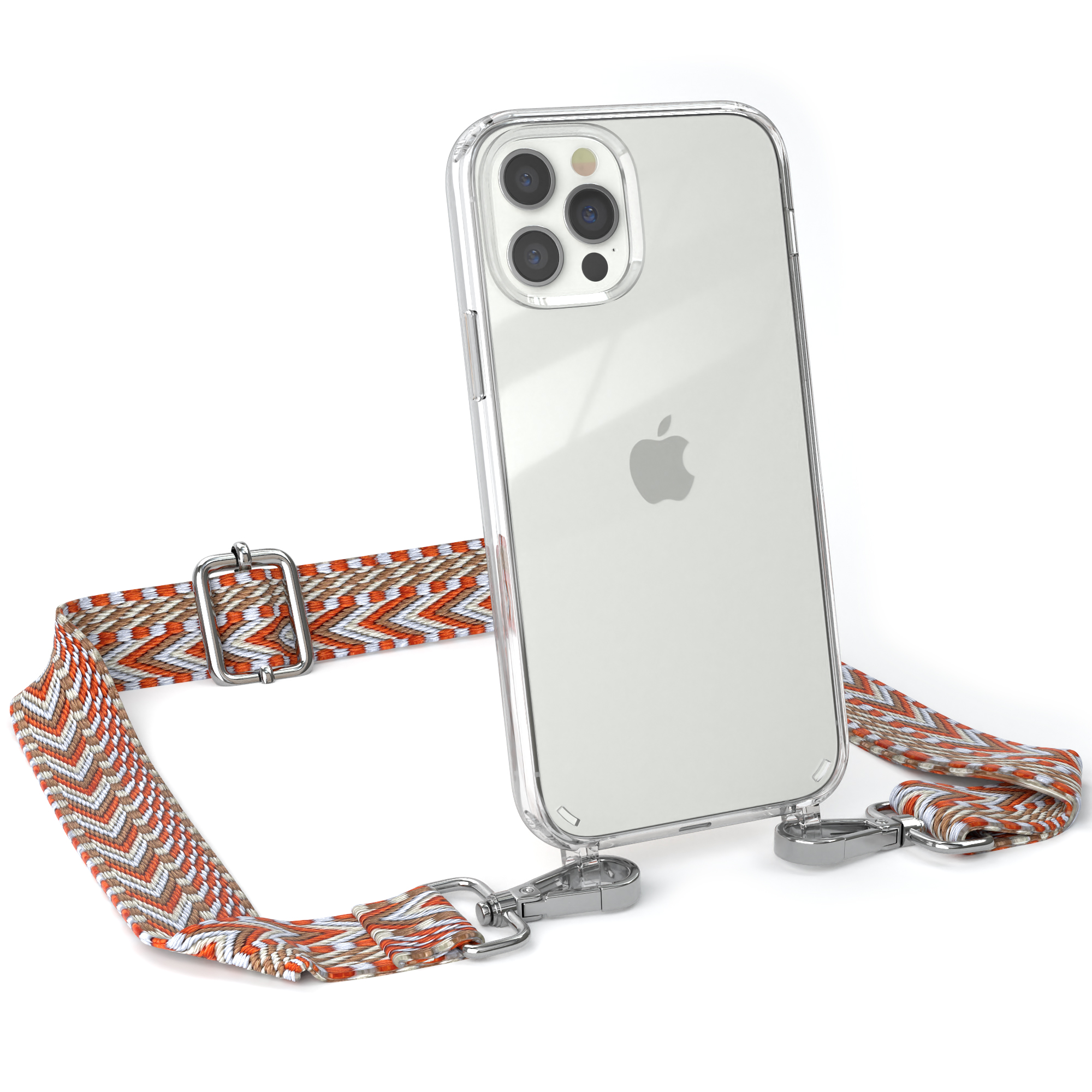 Rot / / 12 12 EAZY Hellblau Boho iPhone Apple, Pro, CASE Style, Handyhülle Umhängetasche, Transparente Kordel mit