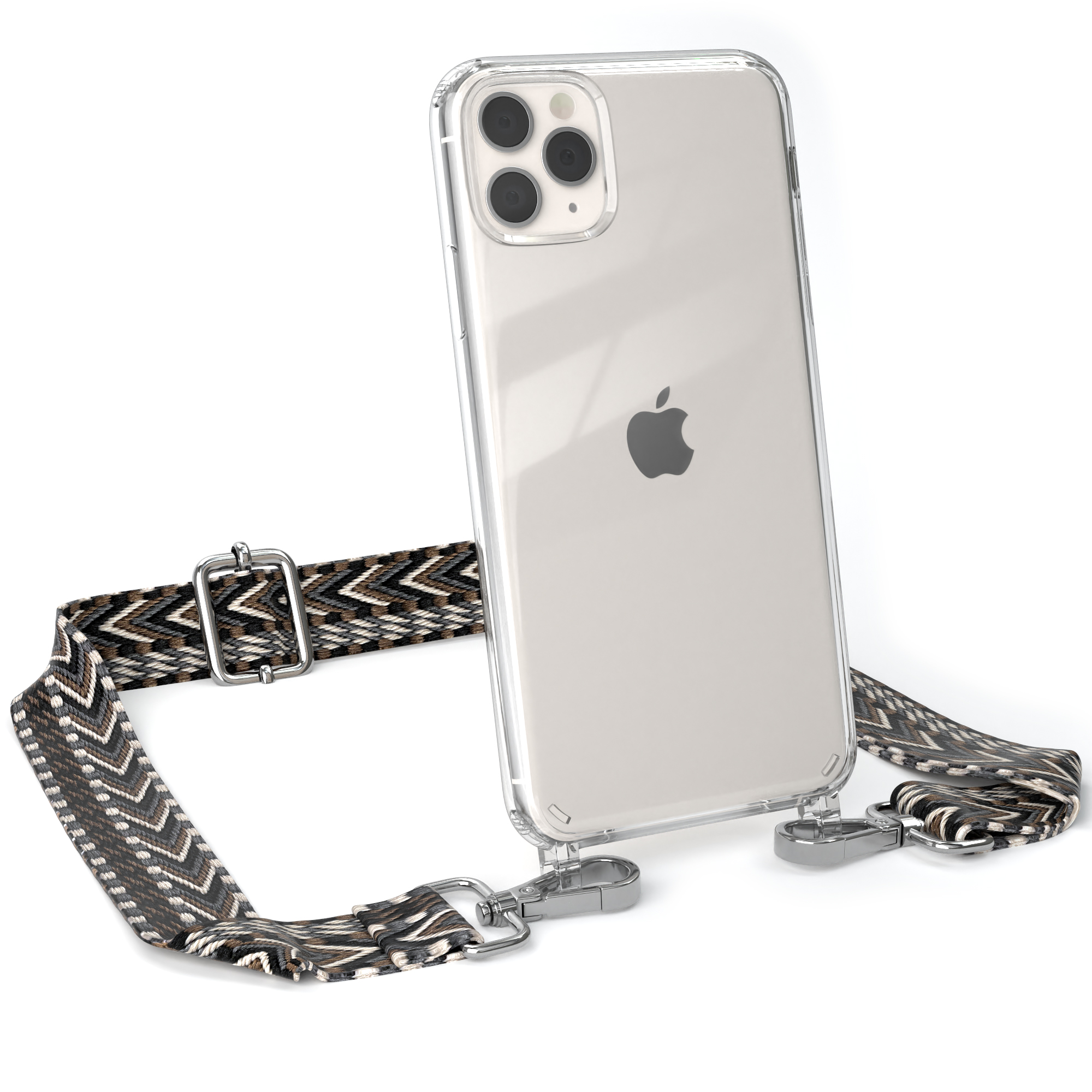 Boho Max, 11 iPhone CASE / Style, Transparente EAZY Kordel Pro Schwarz mit Handyhülle Apple, Grau Umhängetasche,