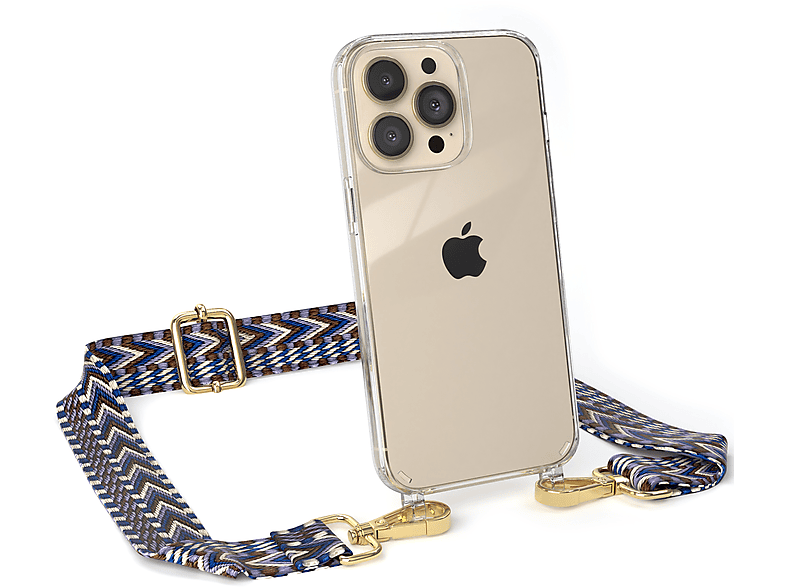 Neue Ware zu günstigen Preisen EAZY CASE Pro, Apple, iPhone Weiß Boho mit Kordel Blau Transparente / Handyhülle Umhängetasche, Style, 13