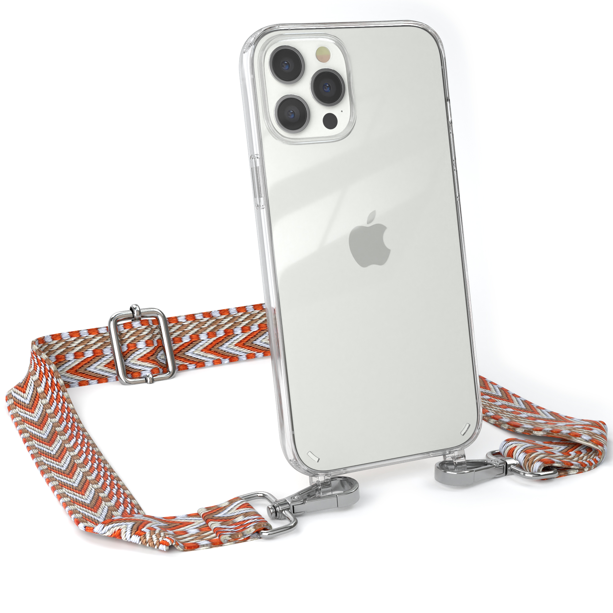 Transparente iPhone mit Max, Style, Kordel Apple, 12 Boho Rot CASE Umhängetasche, Pro Hellblau / Handyhülle EAZY