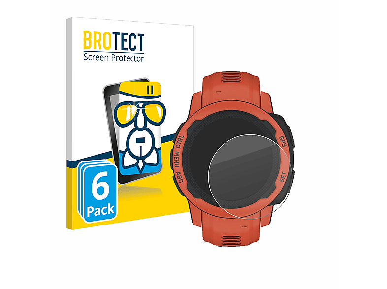BROTECT 6x Airglass klare Schutzfolie(für Garmin Instinct 2S)