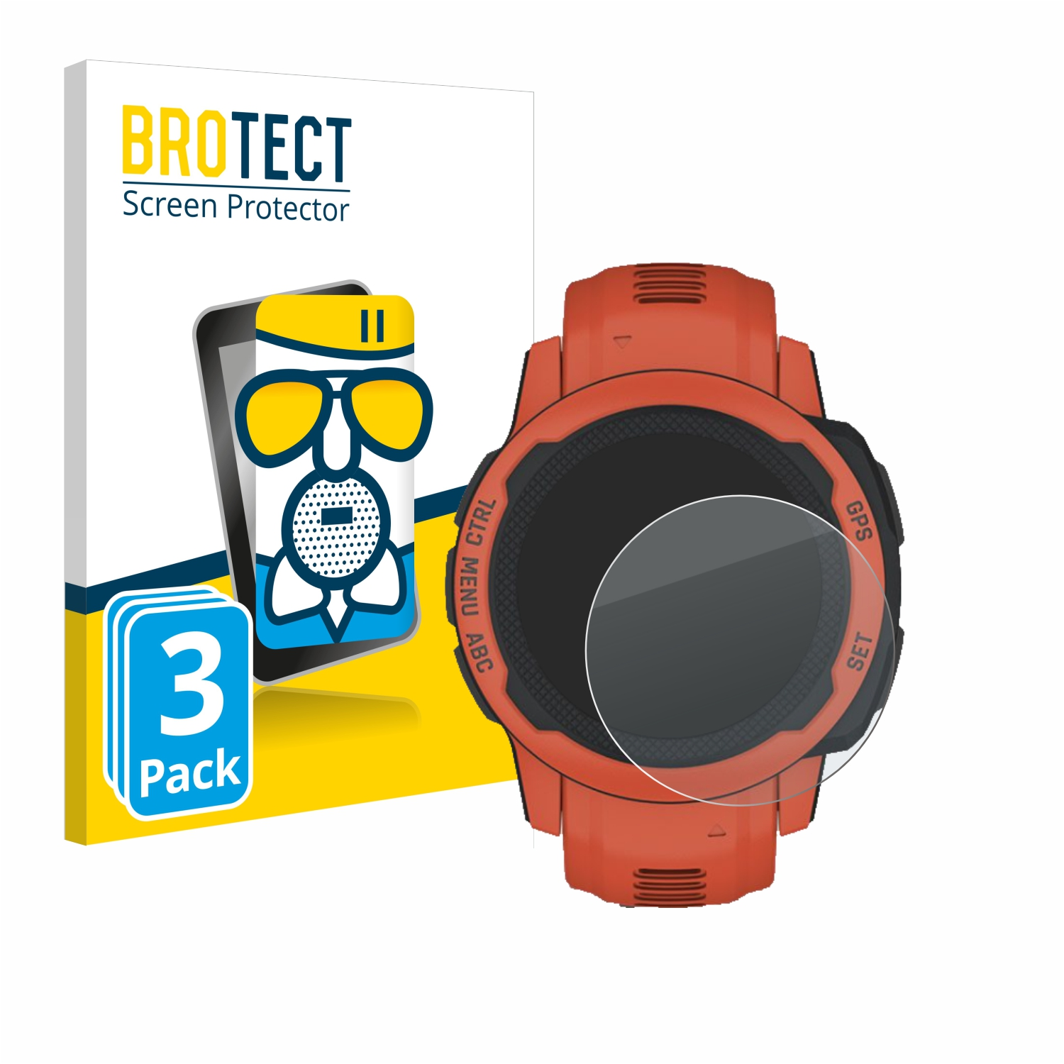 BROTECT 3x Airglass 2S) Schutzfolie(für Instinct Garmin matte