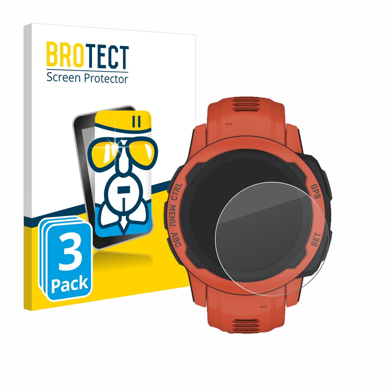 BROTECT 3x Airglass klare Schutzfolie(für Instinct 2S) Garmin