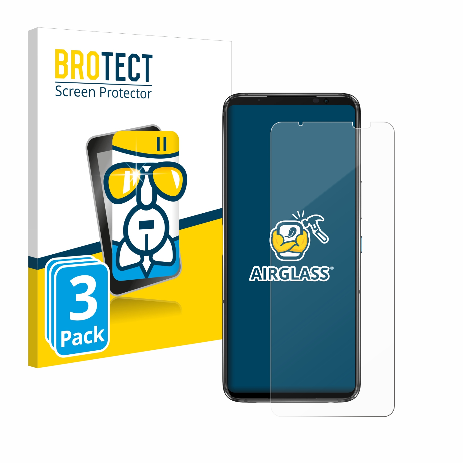 BROTECT 3x Airglass ROG klare Phone ASUS Schutzfolie(für 7 Ultimate)