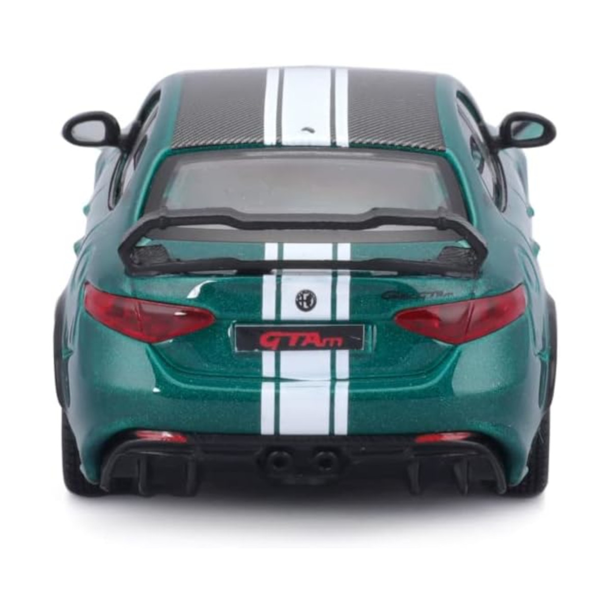 Zielony samochód sportowy z tyłu.