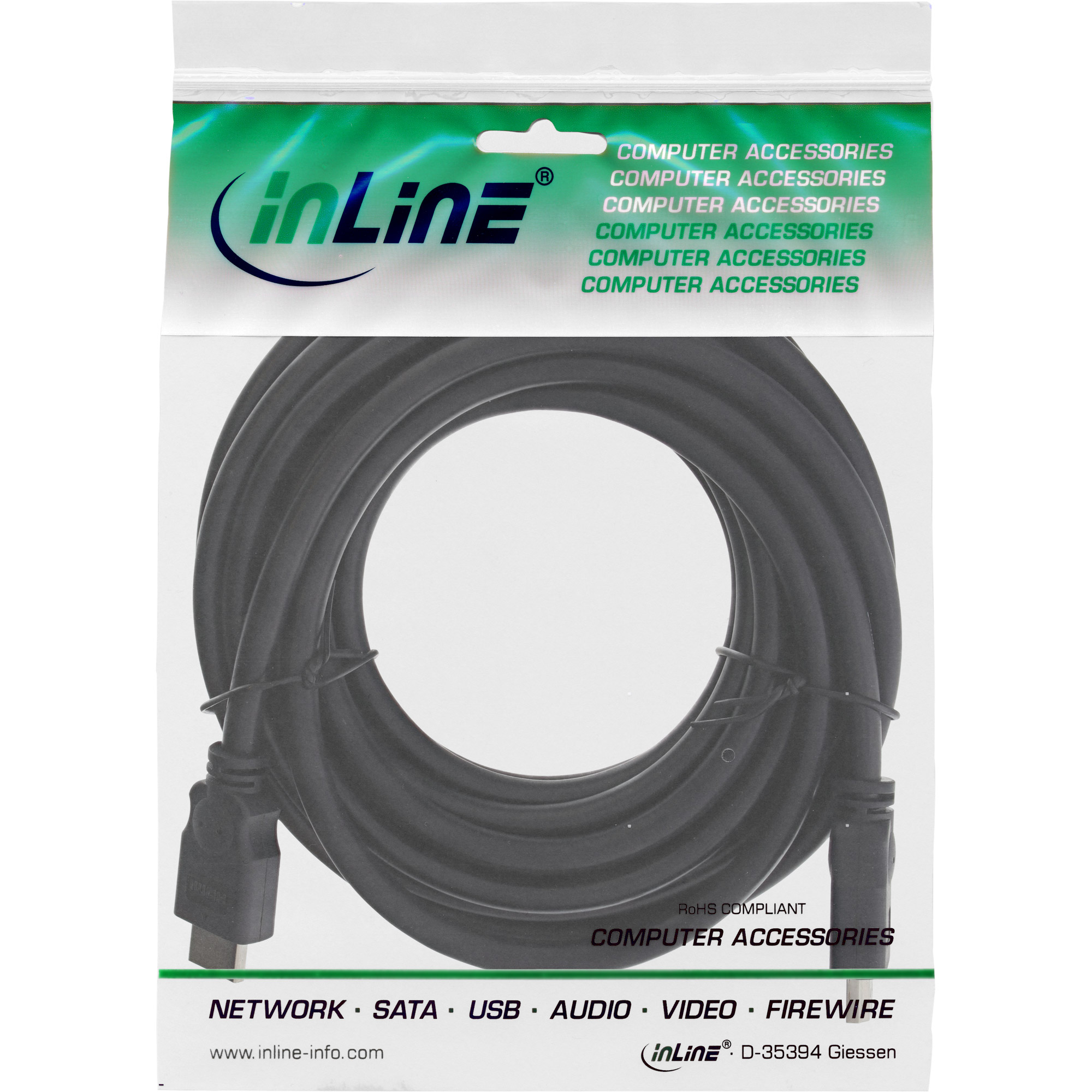 / Kabel, InLine® Stecker 5m HDMI Stecker, INLINE Speed, HDMI-High - HDMI schwarz,