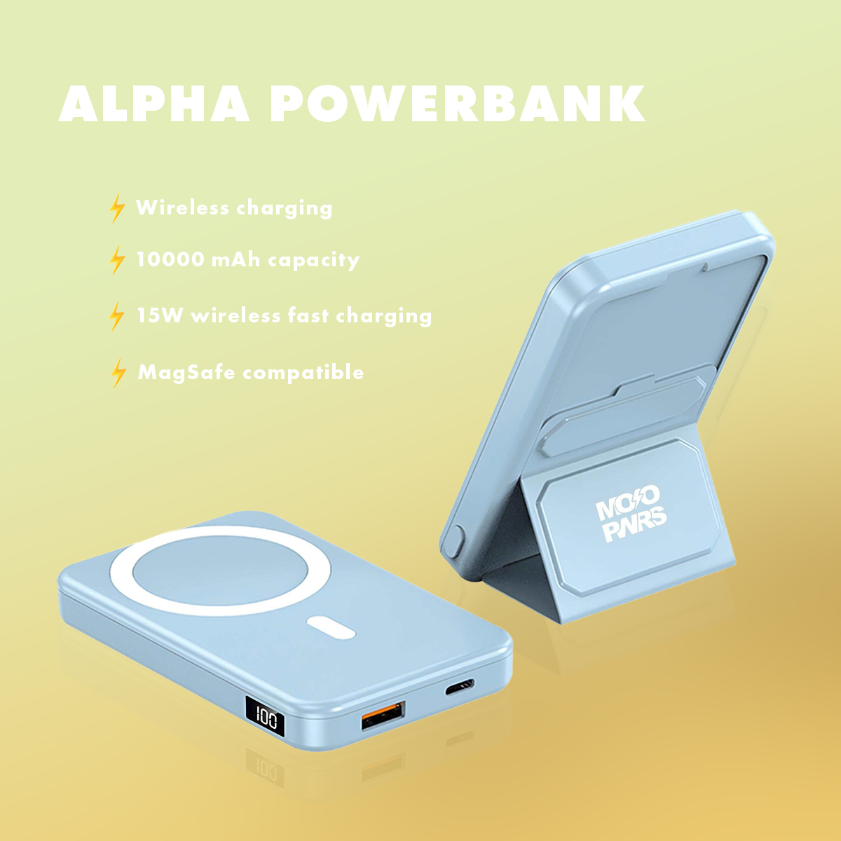 MOJOPWRS Alpha Blue Powerbank Blue mAh Magsafe Sky 10000