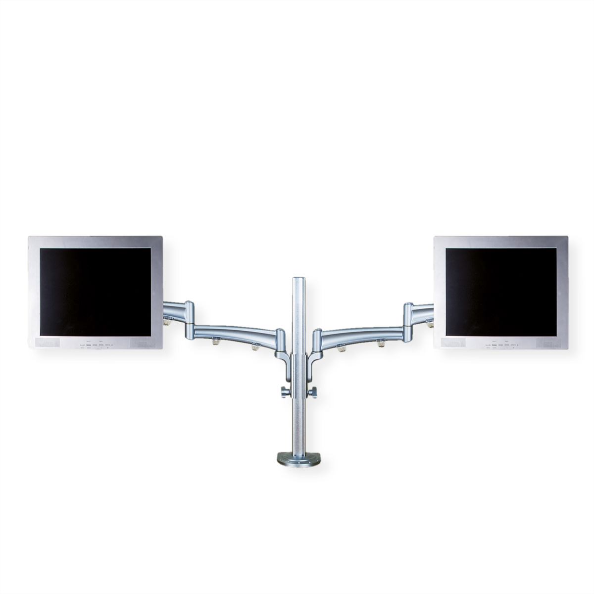 VALUE LCD-Doppelarm Tisch-Trägerstange, 4 separat Tischmontage Monitorarm, Gelenke, höhenverstellbar