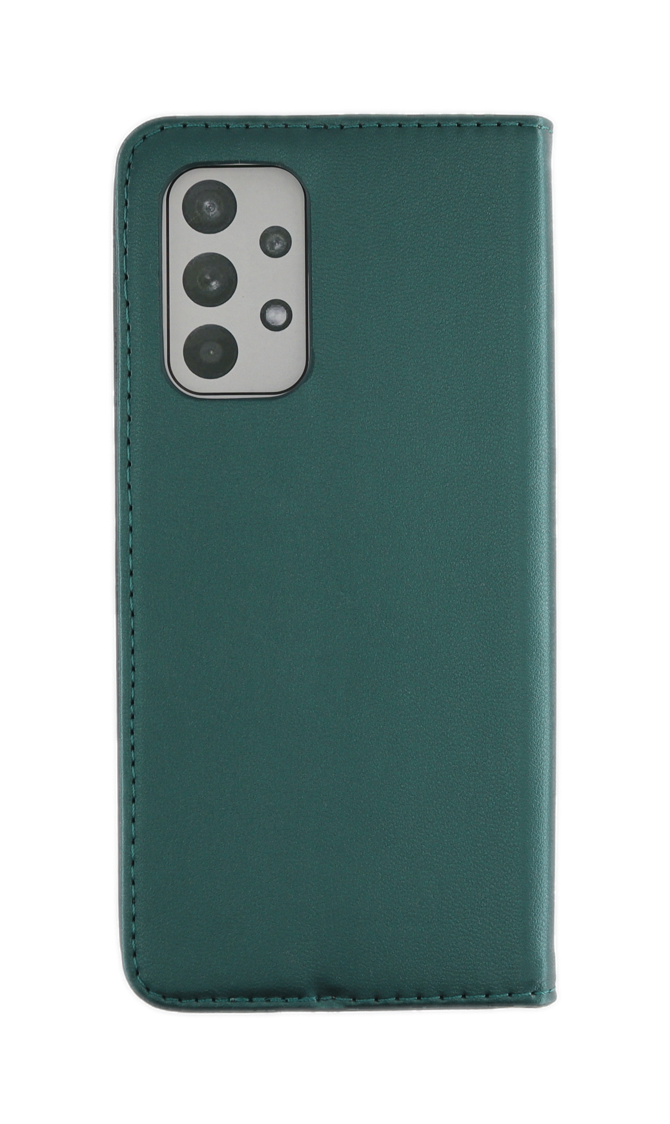 Eine grüne Handyhülle mit Dreifach-Kamera.