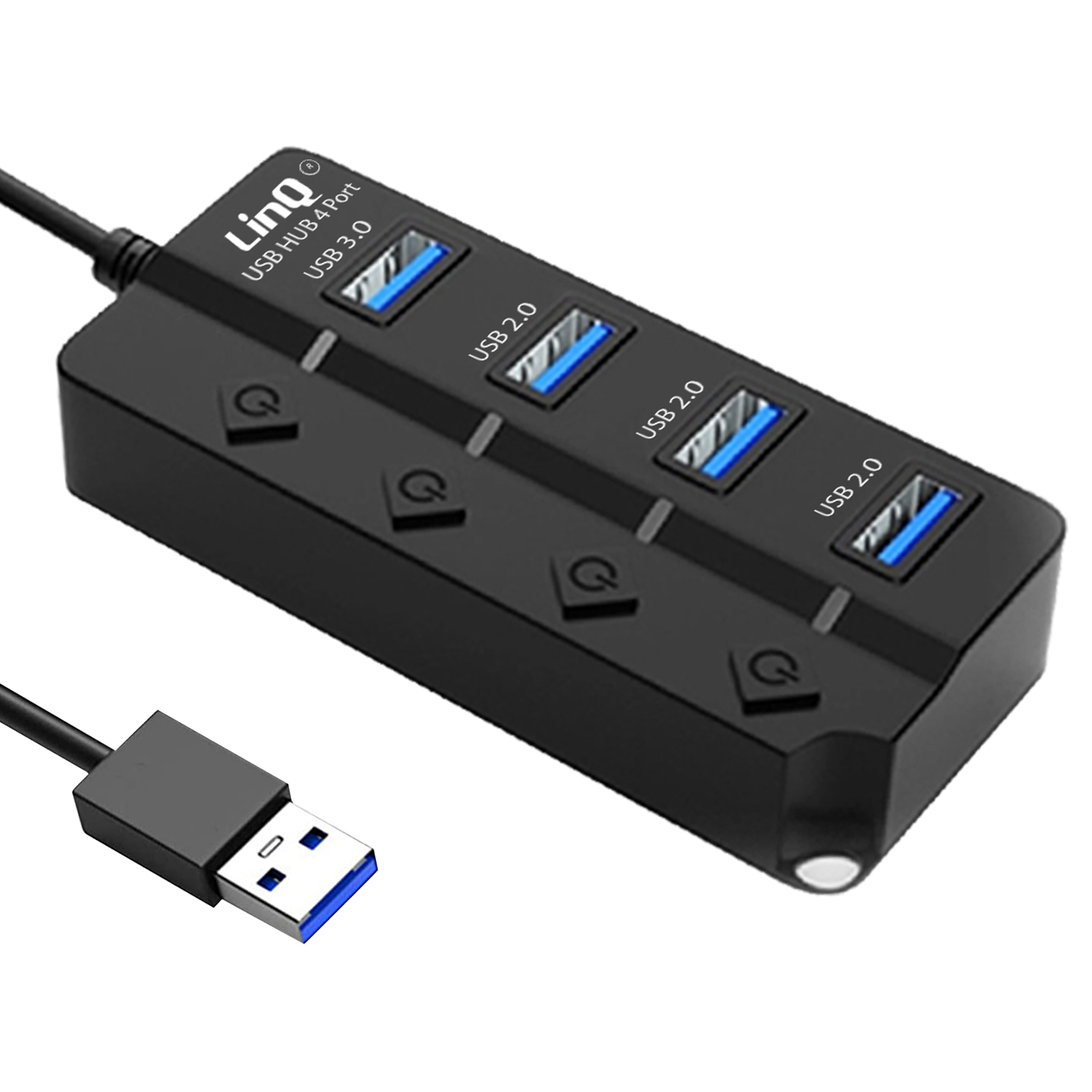 LINQ 4-in-1 USB Schwarz 3.0 2.0 USB-Hub USB + 3x Hub Universal